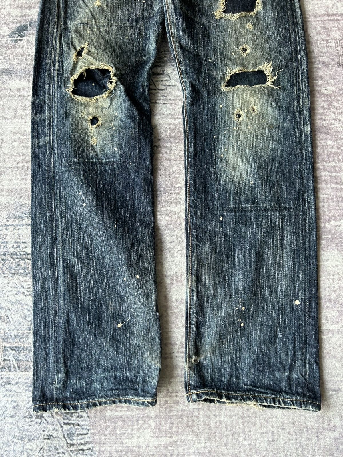 If Six Was Nine Punk Distressed Rockstar Edwin Jeans Size US 32 / EU 48 - 5 Thumbnail