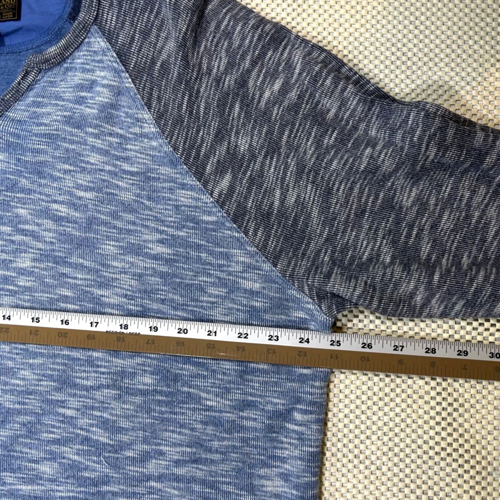 Lucky Brand Lucky Brand Henley Shirt Long Sleeve Raglan Knit Top Blue Womens XL Size XL / US 12-14 / IT 48-50 - 7 Thumbnail