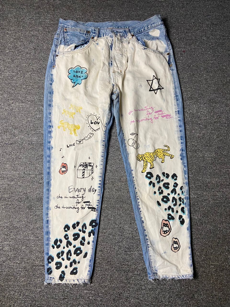 Japanese Brand Vintage RNA Pop Art Denim Jeans (165) Size US 33 - 1 Thumbnail
