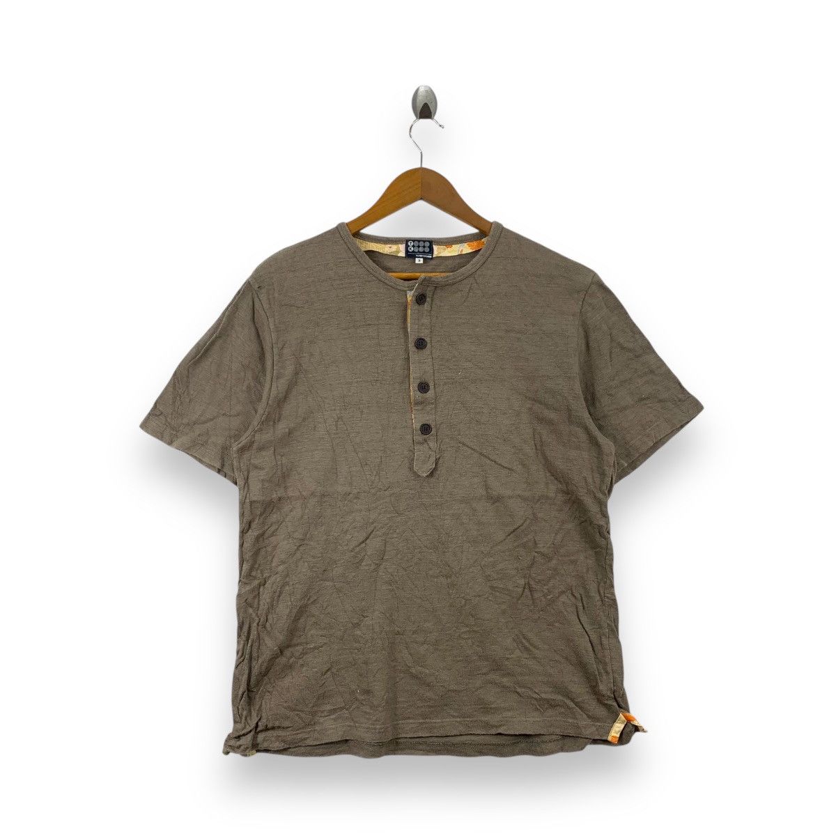Takeo Kikuchi Vintage TAKEO KIKUCHI TK Japan Slub Floral Henley Tee Shirt Size M / US 6-8 / IT 42-44 - 1 Thumbnail