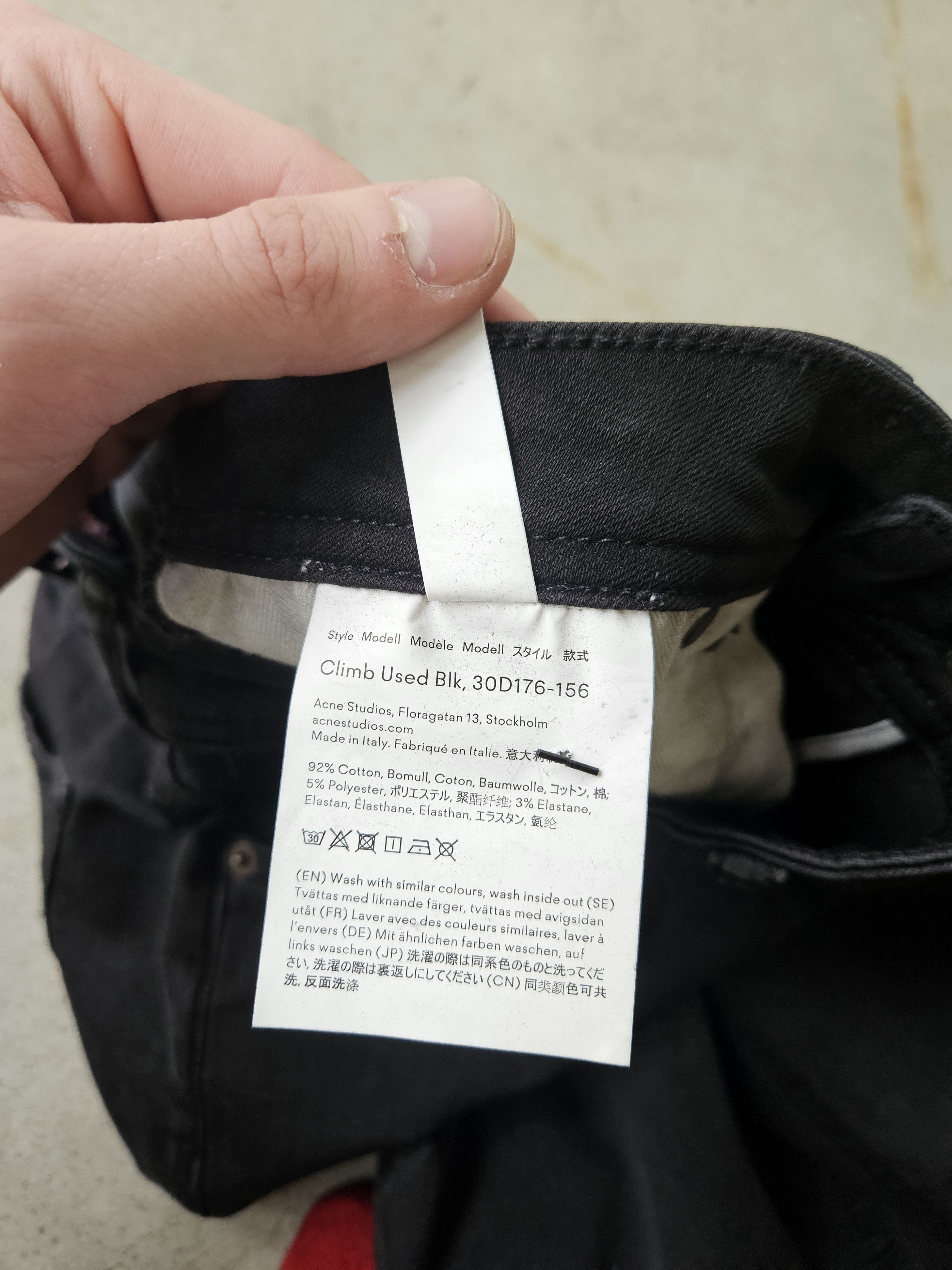 Acne Studios Blå Konst Climb Used Blk Back Patch Black Denim Jeans Size US 28 / EU 44 - 10 Thumbnail