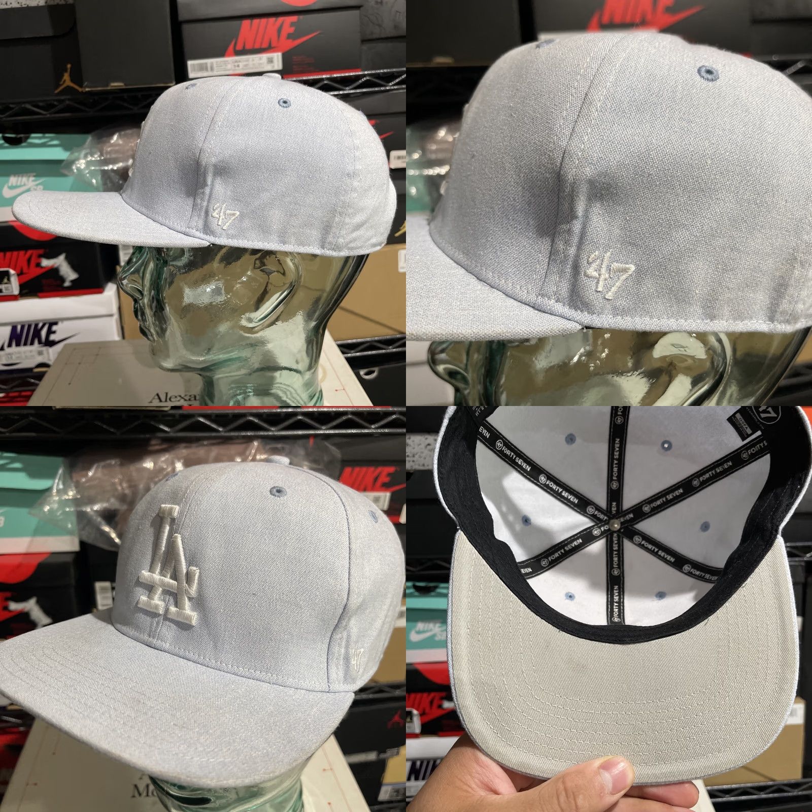 47 VINTAGE? Los Angeles Dodgers Cap Hat Mens Snap Back 47 Brand Adjustable MLB Cotton Linen Cap Hat Mens One Size Blue"," Size ONE SIZE - 8 Thumbnail