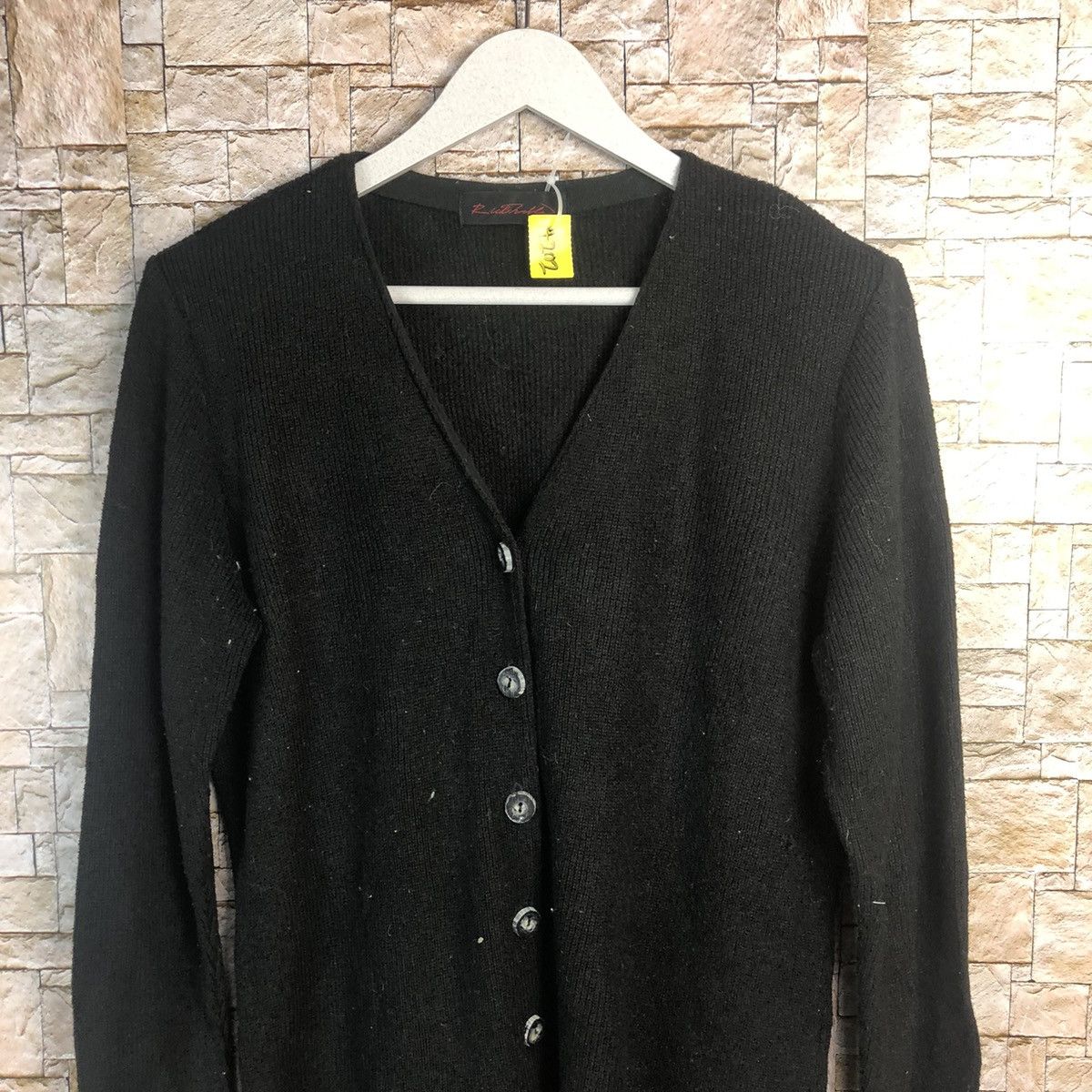 Homespun Knitwear × Japanese Brand Rich Hoble Black Cardigan Knitwear #A202 Size L / US 10 / IT 46 - 2 Thumbnail