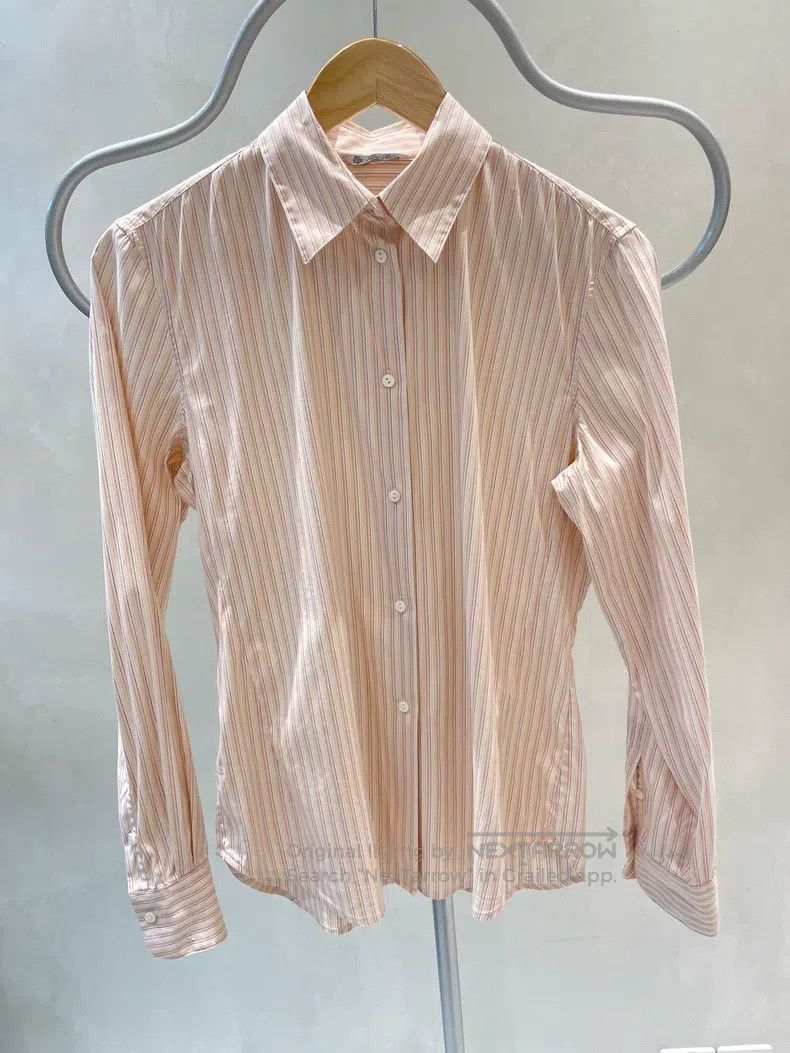 Loro Piana Loro Piana Light Pink Vertical Striped Shirt Size S / US 4 / IT 40 - 1 Thumbnail