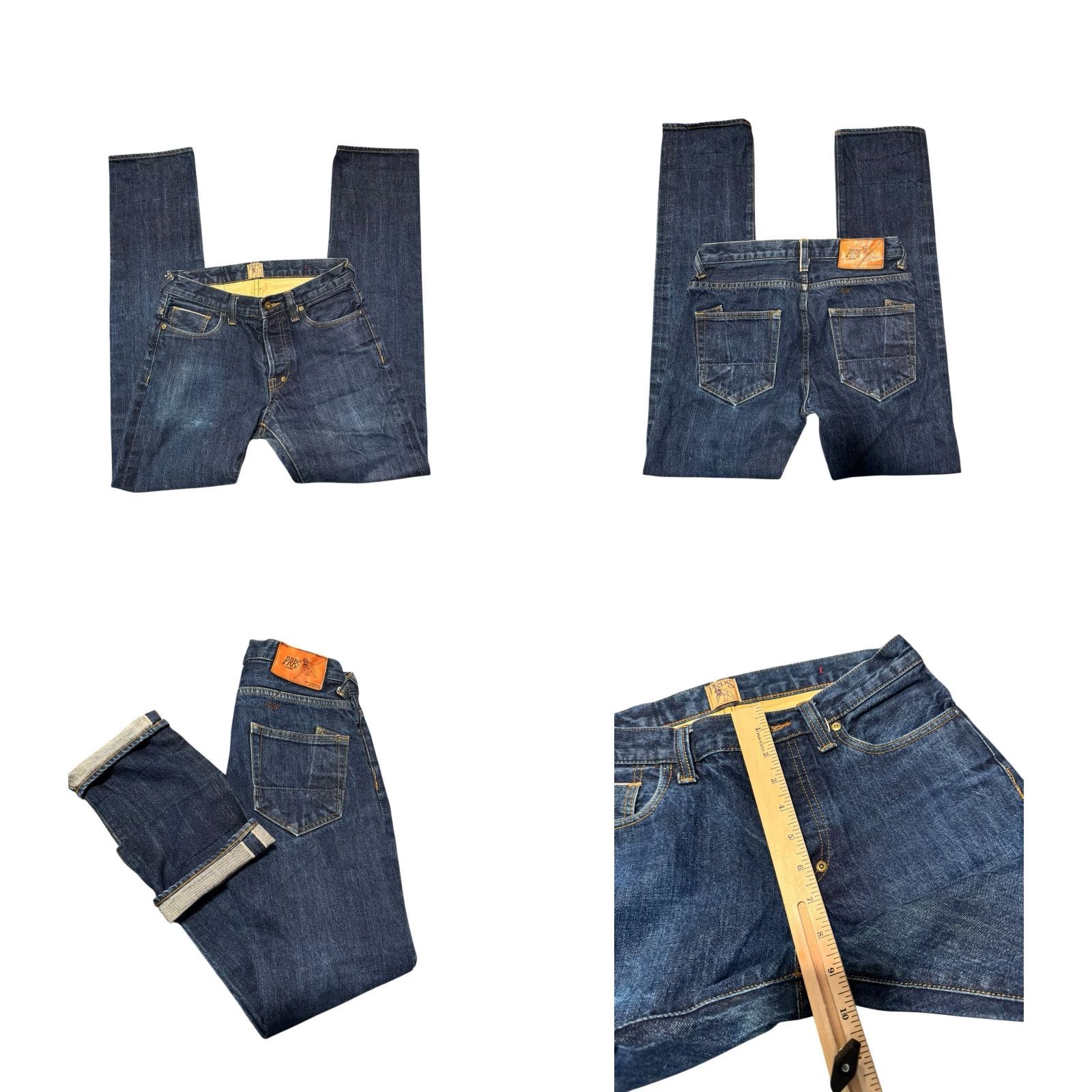 Prps PRPS Jeans Mens 31 Blue Distressed Washed Selvedge Japanese Denim Tapered Y2K Ready to Wear Size US 31 - 9 Thumbnail