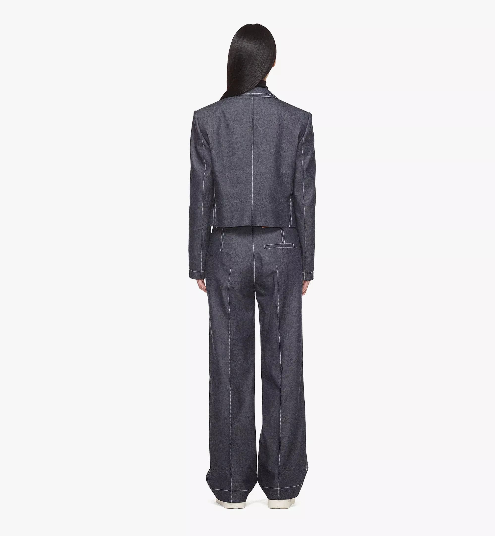 MCM o1mt1gz1224 Cropped Denim Blazer in Indigo Size L / US 10 / IT 46 - 6 Thumbnail