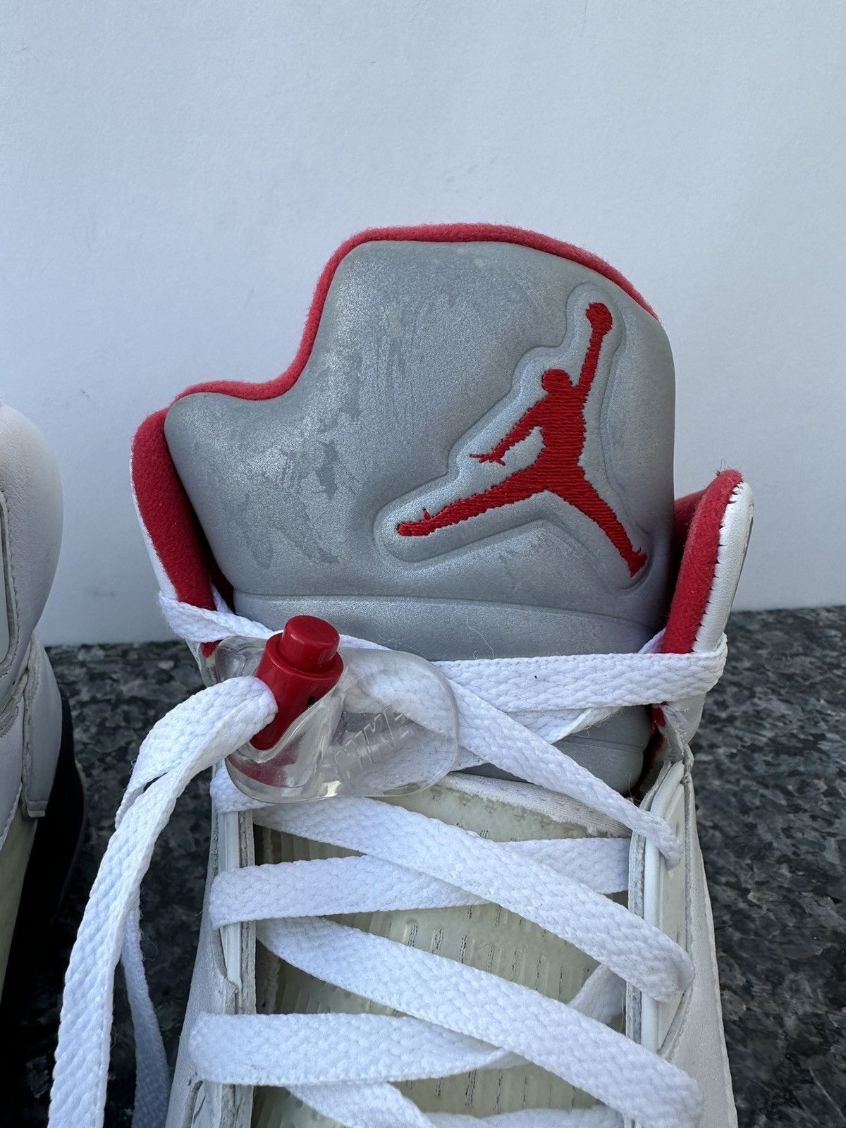 Jordan Brand × Nike Nike Air Jordan 5 Retro Fire Red (2020) White Shoe Men's 12 Size US 12 / EU 45 - 6 Thumbnail