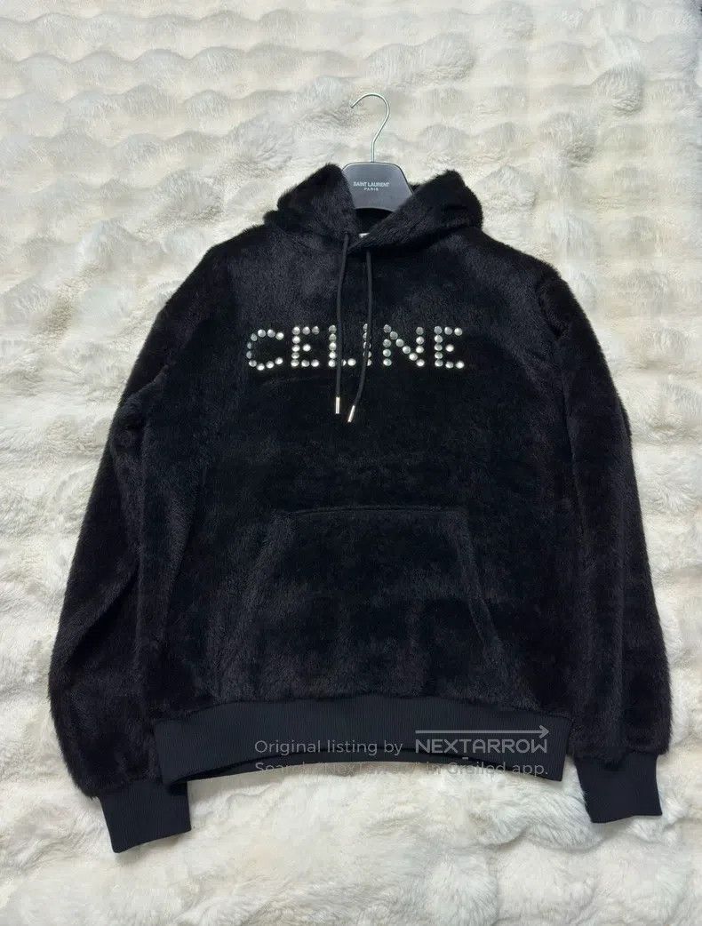 CELINE Furry Stud Logo Sweatshirt
