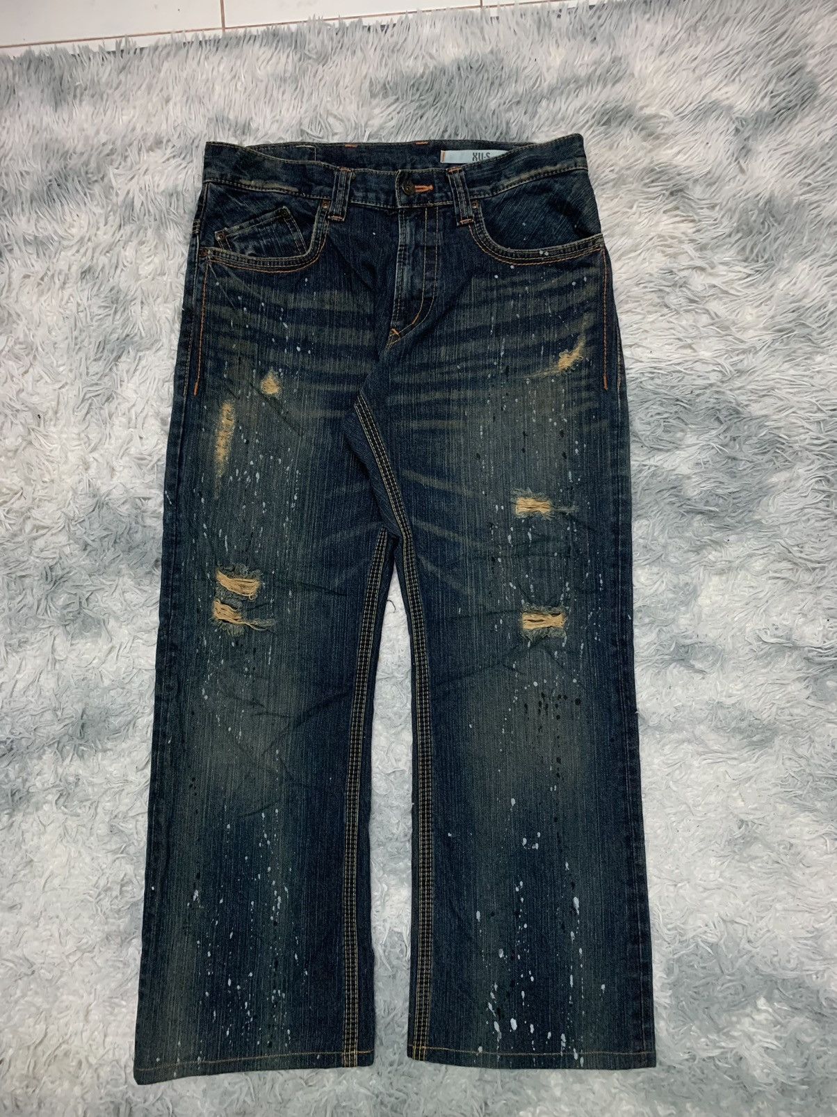 Edwin × Japanese Brand × Vintage RARE EDWIN XV-S BUCKLE BACK DISTRESSED DENIM RARE DESIGN Size US 34 / EU 50 - 1 Thumbnail