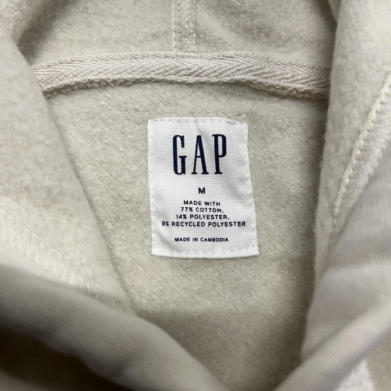 Gap Crazy Vintage Y2K/2000s Gap Center Spellout Cream Hoodie! Size US M / EU 48-50 / 2 - 4 Thumbnail