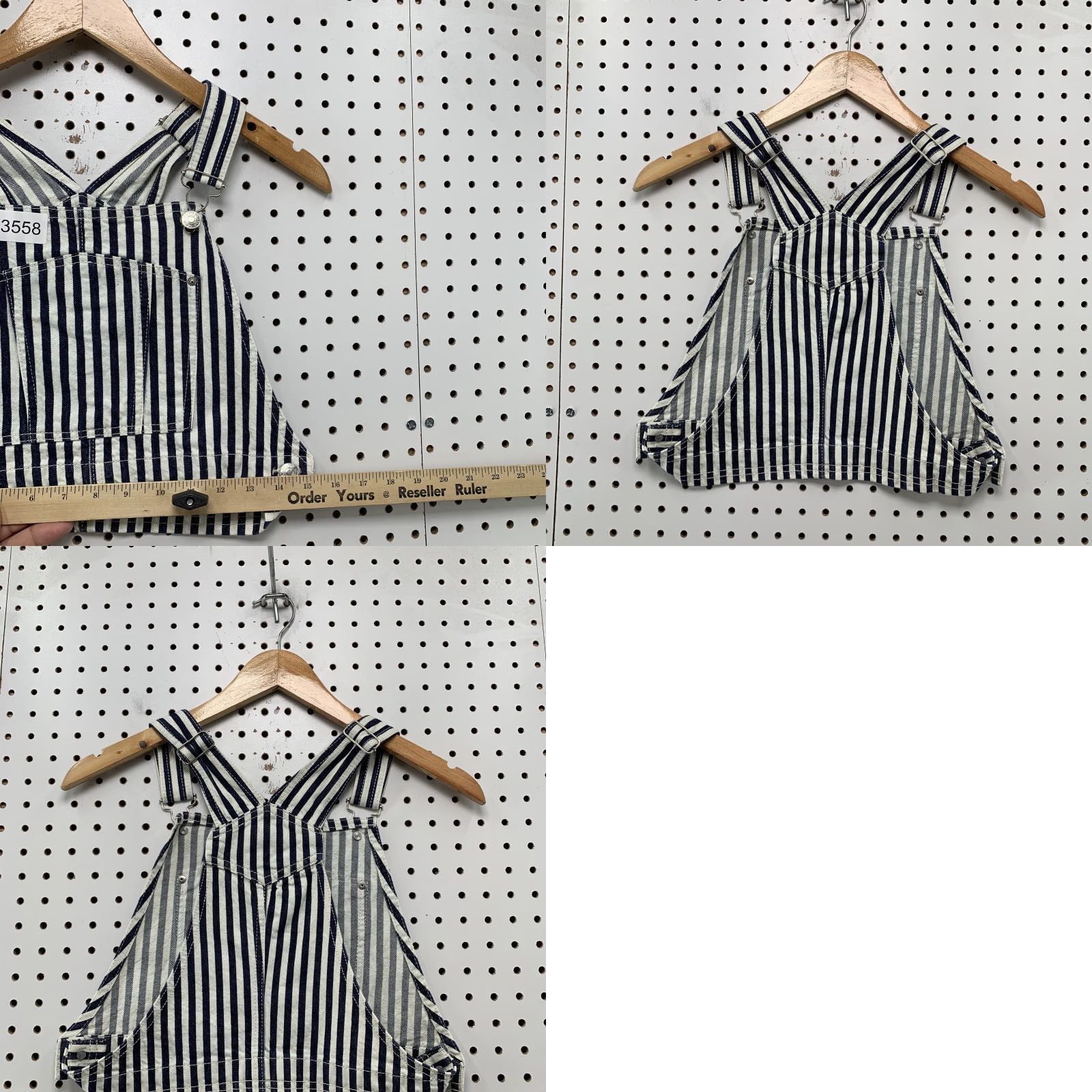 Vintage Pull&Bear Denim Blue White Striped Overalls Top Womens Medium Summer Casual Size M / US 6-8 / IT 42-44 - 8 Thumbnail