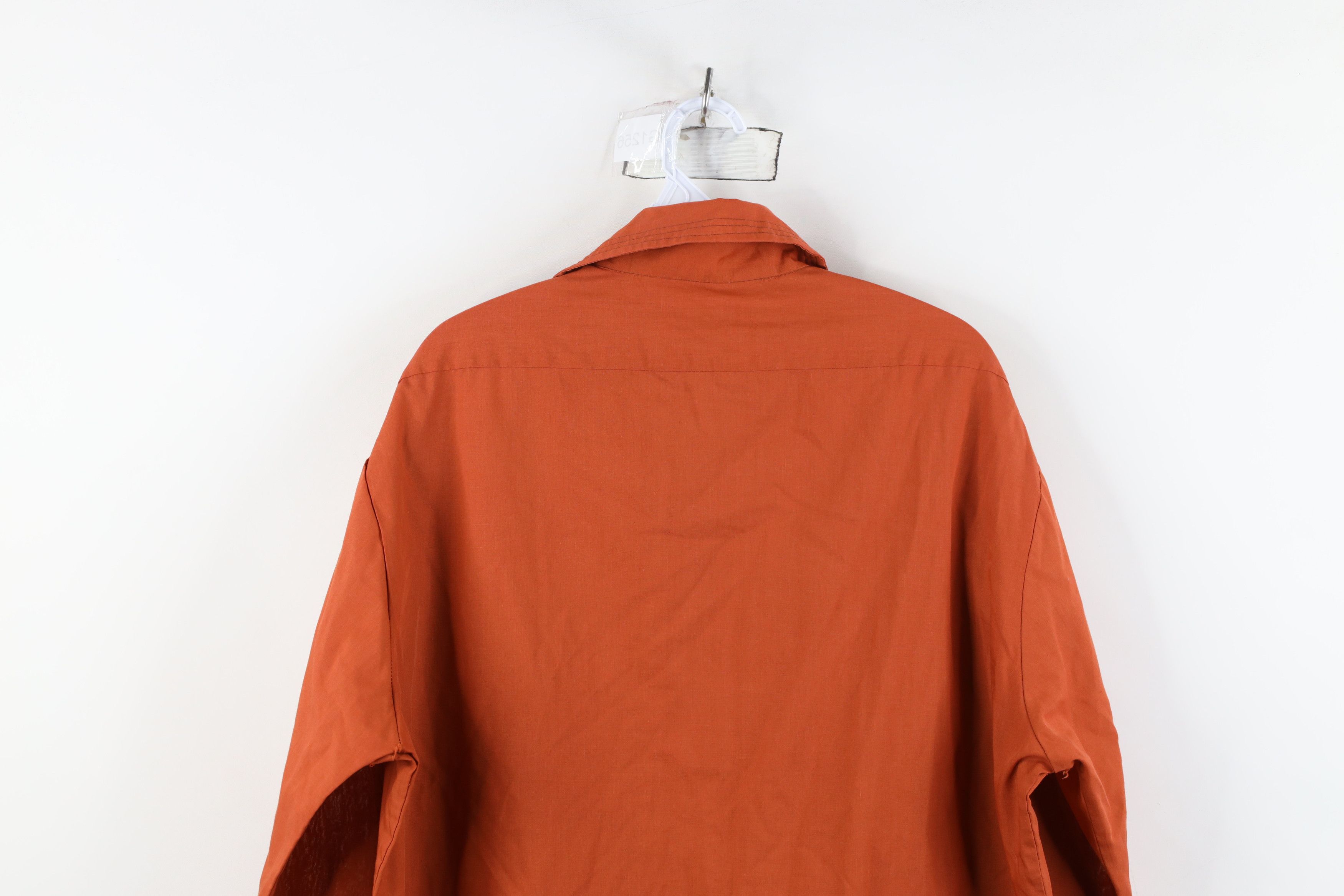 Vintage Vintage 70s Streetwear Thrashed Collared Button Shirt Orange Size US L / EU 52-54 / 3 - 13 Thumbnail