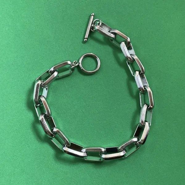 Designer × Jewelry Titanium Steel Link Chain Bracelet for Men Women Size ONE SIZE - 3 Thumbnail