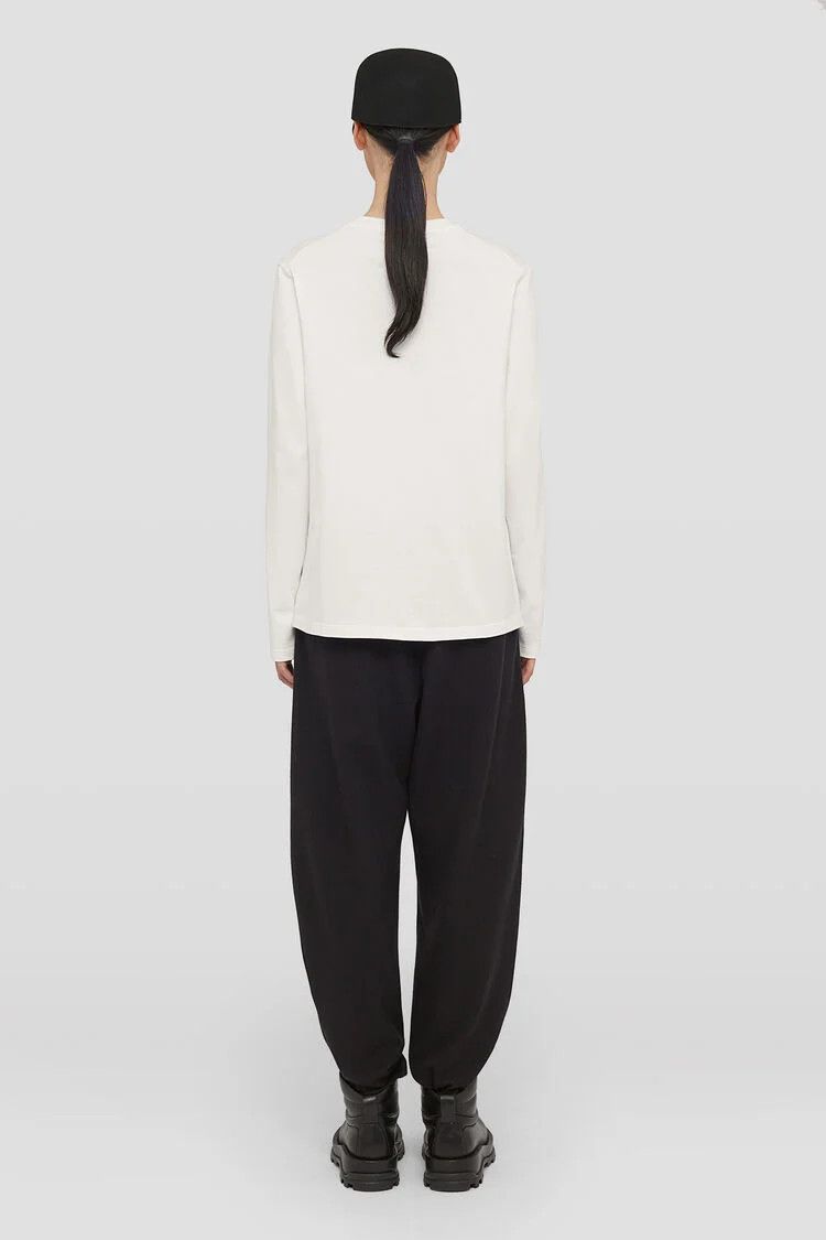 Jil Sander o1s22i1n0125 Logo Print Long Sleeve T-Shirt in White Size XS / US 0-2 / IT 36-38 - 4 Thumbnail