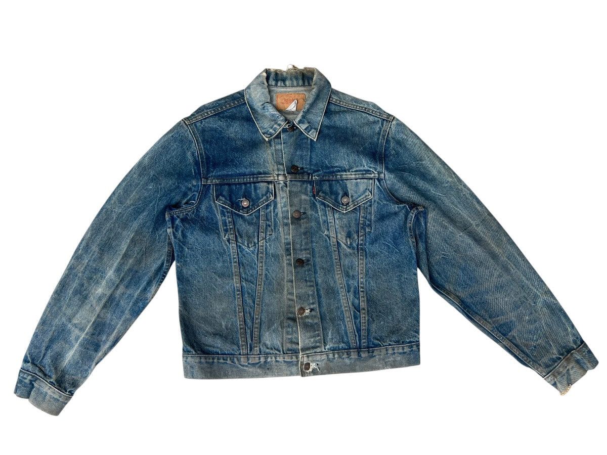 Levi's Trashed VTG 70s Levi’s Type 3 Distress Denim Trucker Jacket Size US L / EU 52-54 / 3 - 1 Thumbnail
