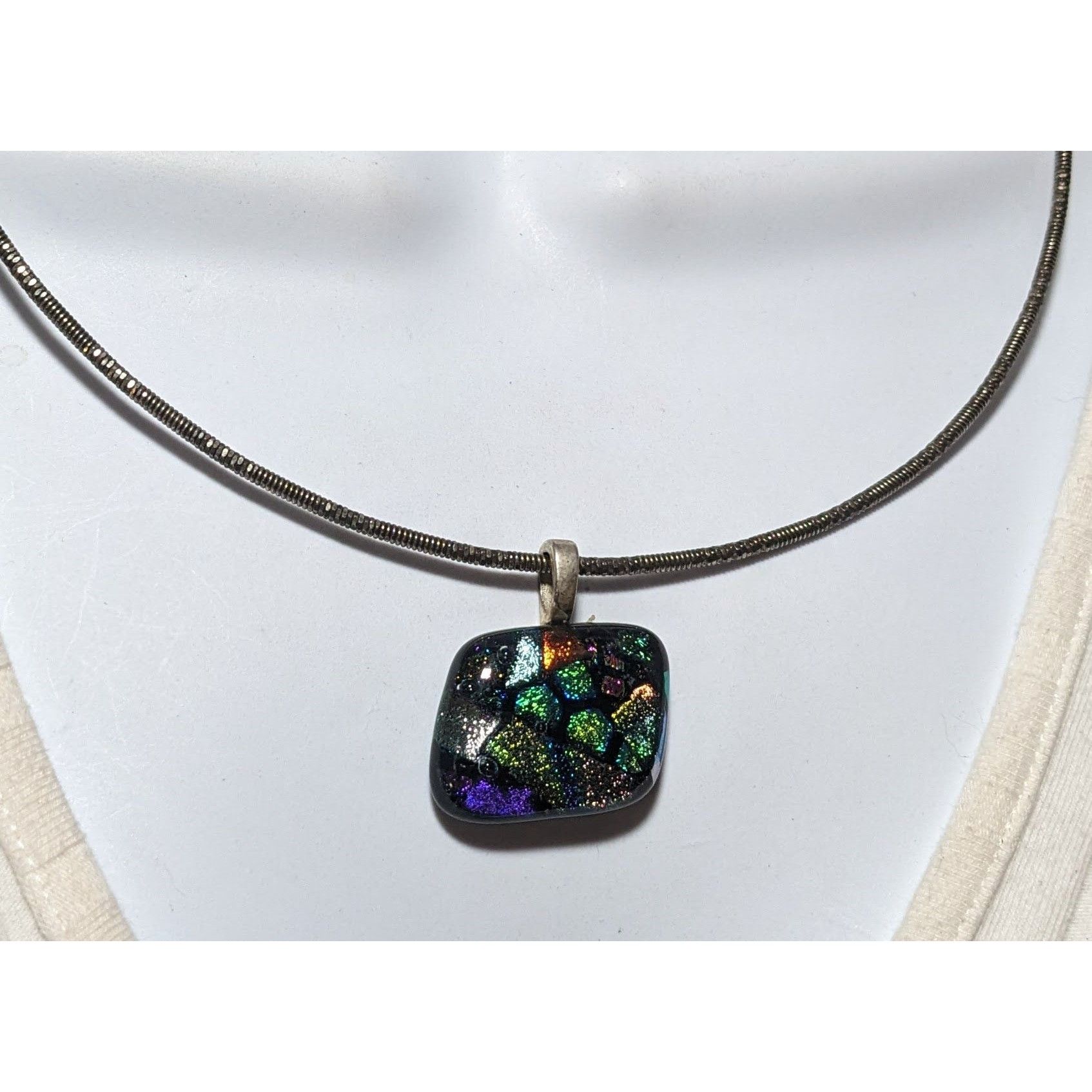 Other Rainbow Dichroic Glass Pendant Necklace Size ONE SIZE - 8 Thumbnail