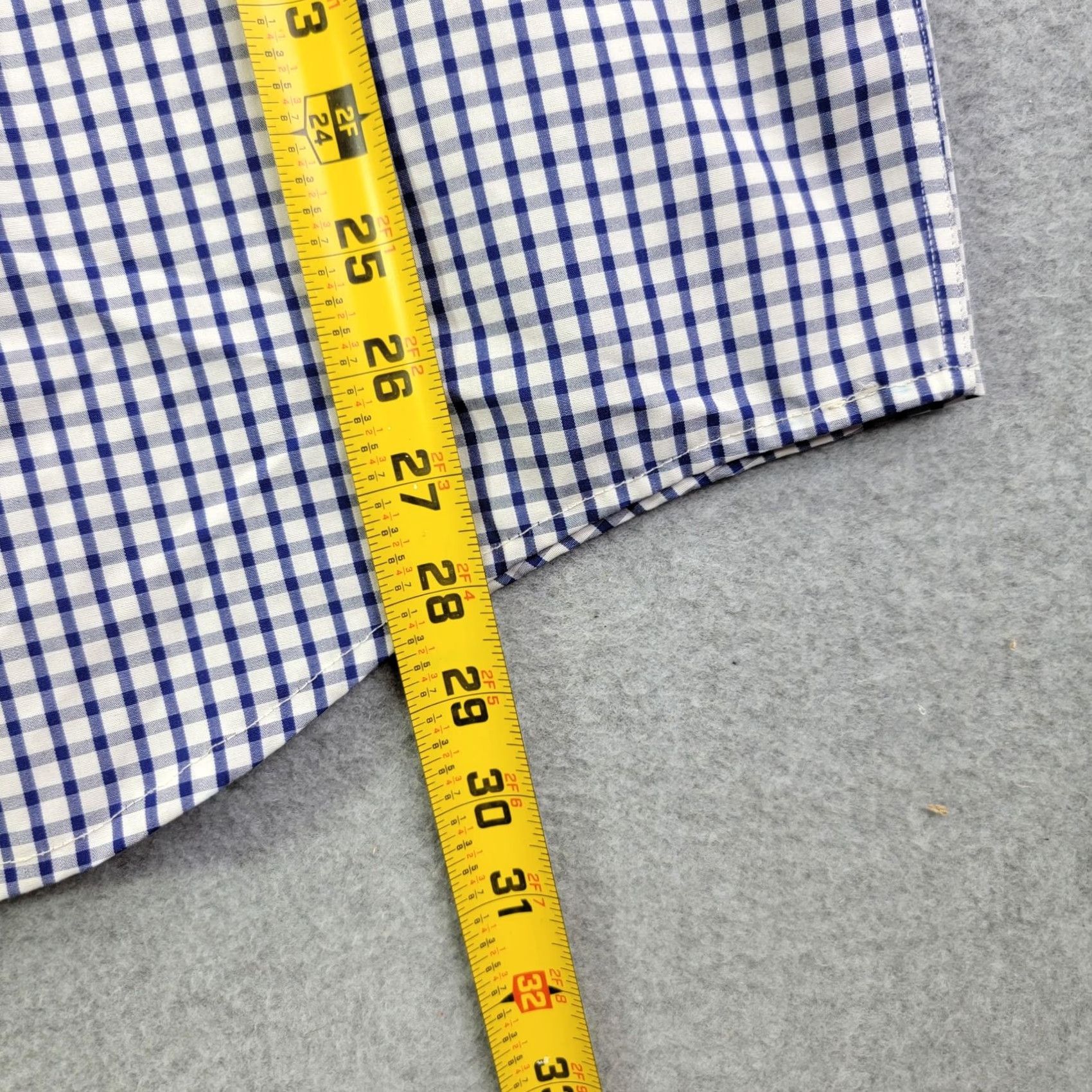 Brooks Brothers Brooks Brothers Shirt Mens 44 Blue Check Short Sleeve Button-Up Non-Iron Cotton Size US XXL / EU 58 / 5 - 5 Thumbnail