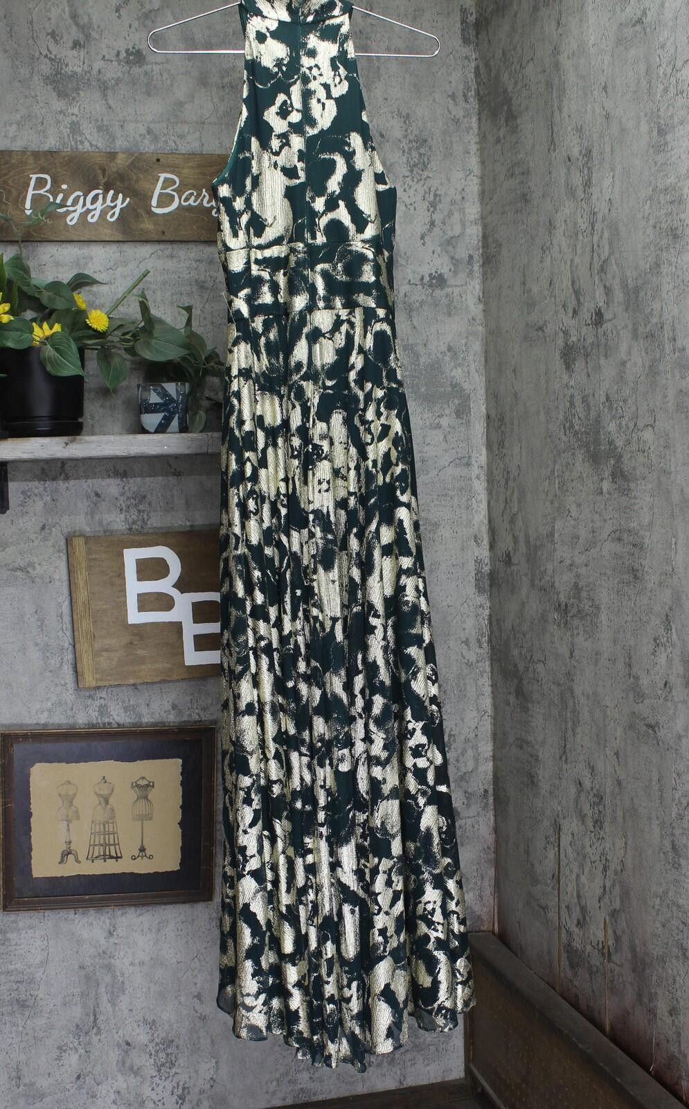 Other Nwt Betsy & Adam Neck Floor Dress Gown Green / Gold 4p Size S / US 4 / IT 40 - 2 Thumbnail