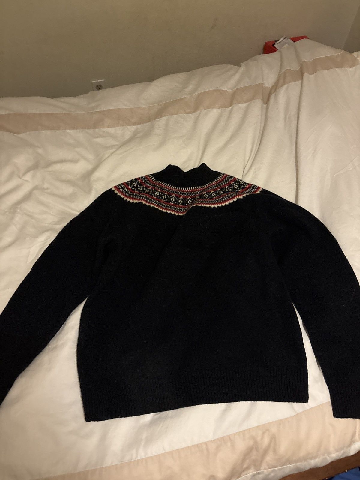 Uniqlo JW Anderson Fair Isle Mock Neck Wool Sweater Large
