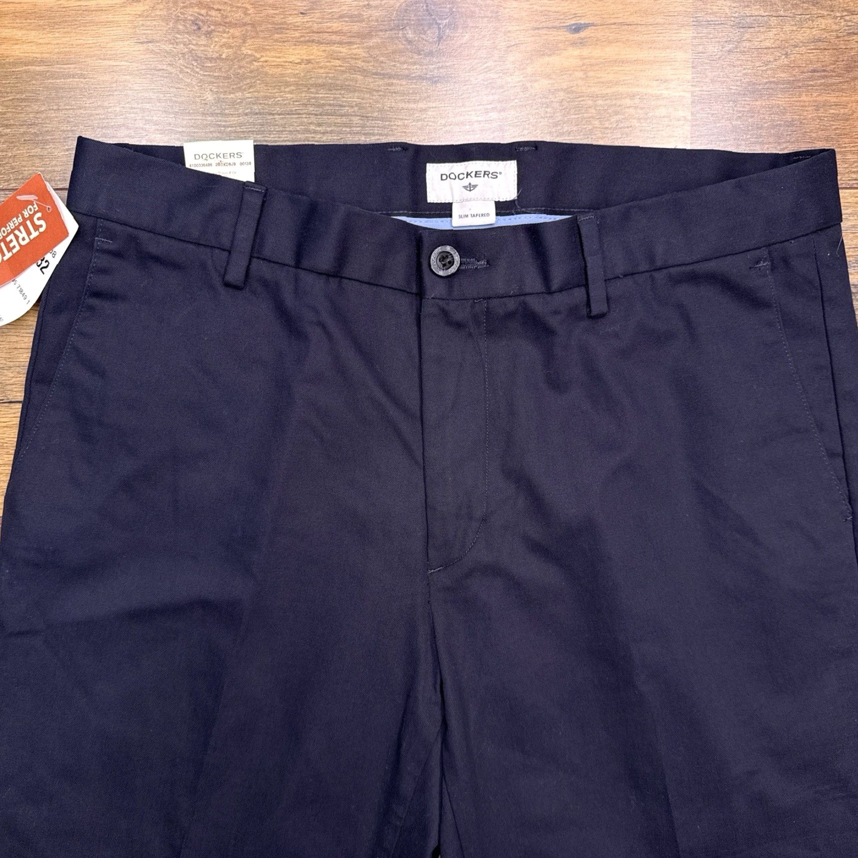Dockers DOCKERS Easy Khaki Pants Mens 34x32 Navy Blue Slim Fit Tapered Stretch New Size US 34 / EU 50 - 4 Thumbnail