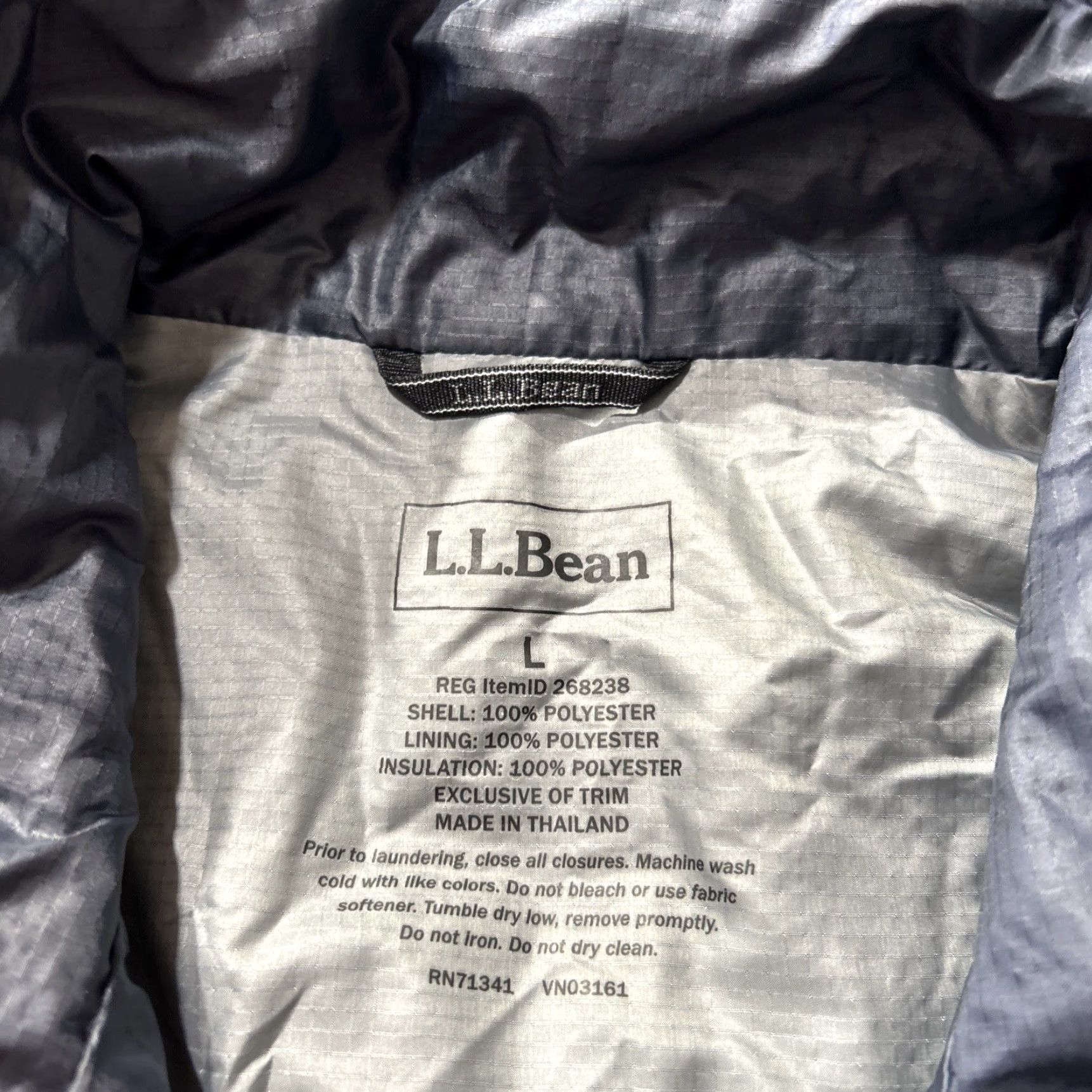Vintage L.L.Bean Vest Womens Large Blue PrimaLoft Packaway Quilted Full Zip Lightweight Size L / US 10 / IT 46 - 6 Thumbnail