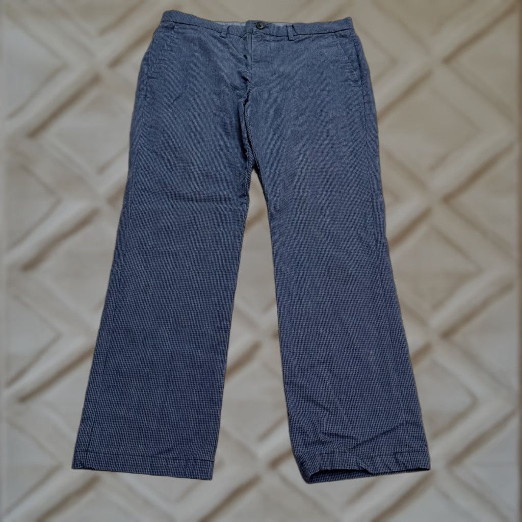 Banana Republic Banana Republic Aiden Fit Chino Pants Mens 33x32 Navy Blue Houndstooth Cotton Shirt or Pants? Size US 33 - 1 Thumbnail