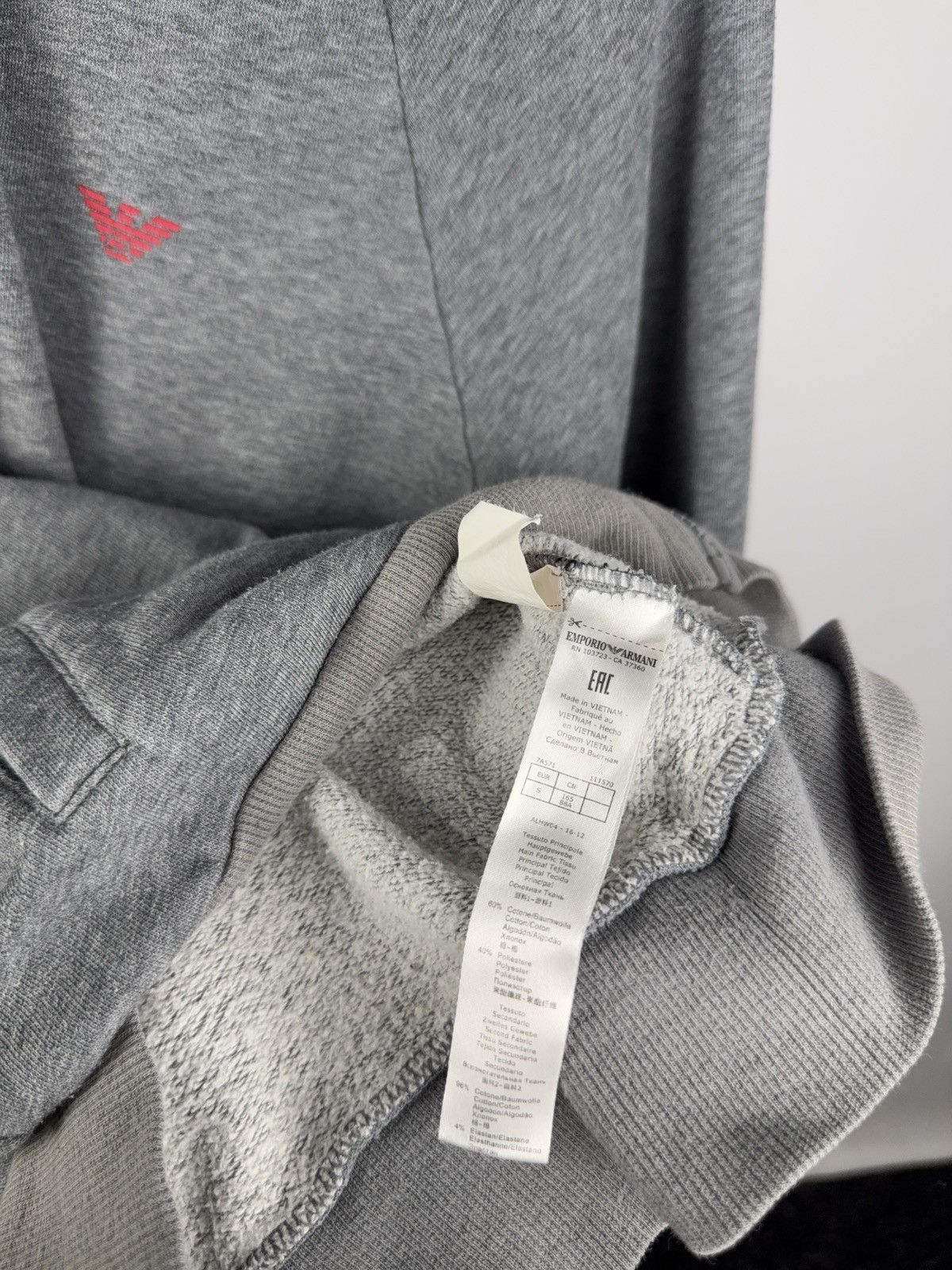 Emporio Armani 00s Designer Emporio Armani Zip Sweatshirt Grey Logo Basic Size US S / EU 44-46 / 1 - 8 Thumbnail