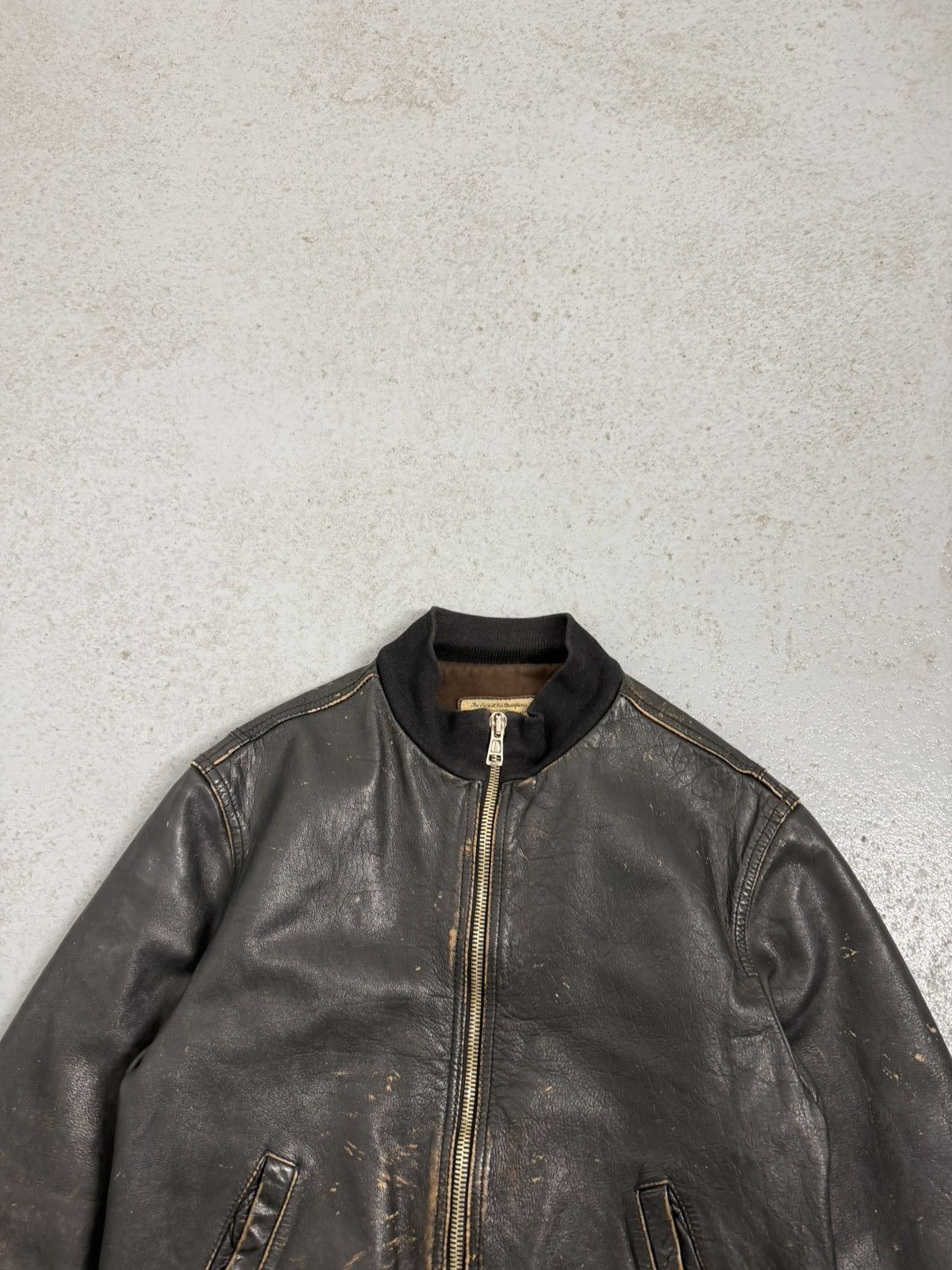 Genuine Leather Brogden Track Leather Ashed Chocolate Narrow Fitted Jacket Size L / US 10 / IT 46 - 4 Thumbnail