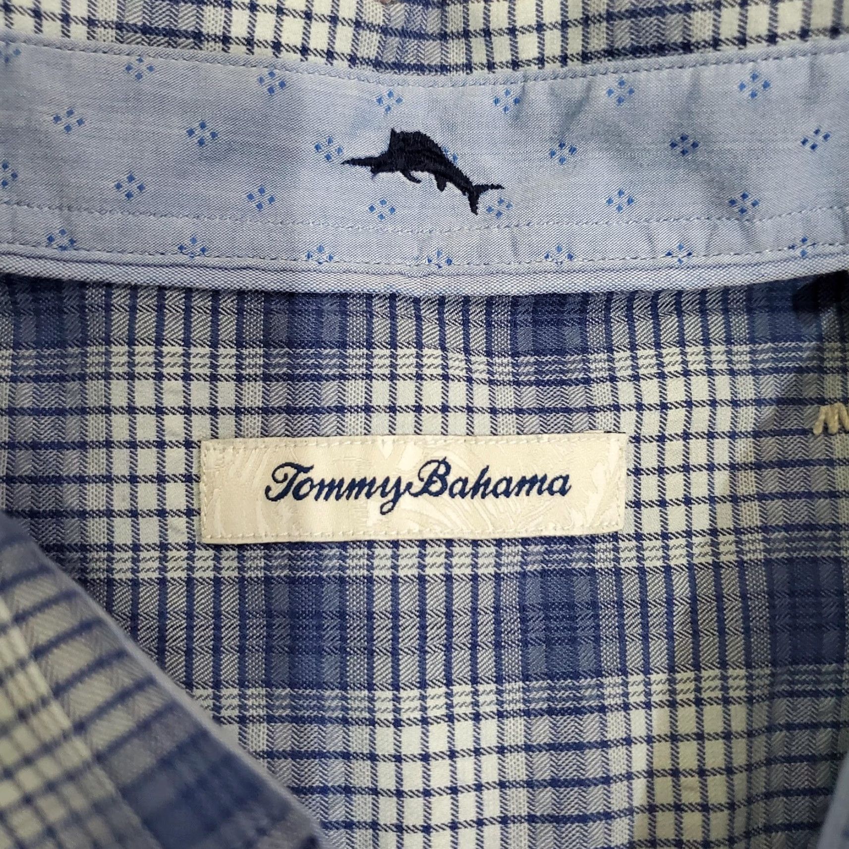 Tommy Bahama Tommy Bahama Shirt Mens XL Blue Check Silk Stretch Long Sleeve Button Front - Button-Down Collar - Regular Fit Size US XL / EU 56 / 4 - 5 Thumbnail