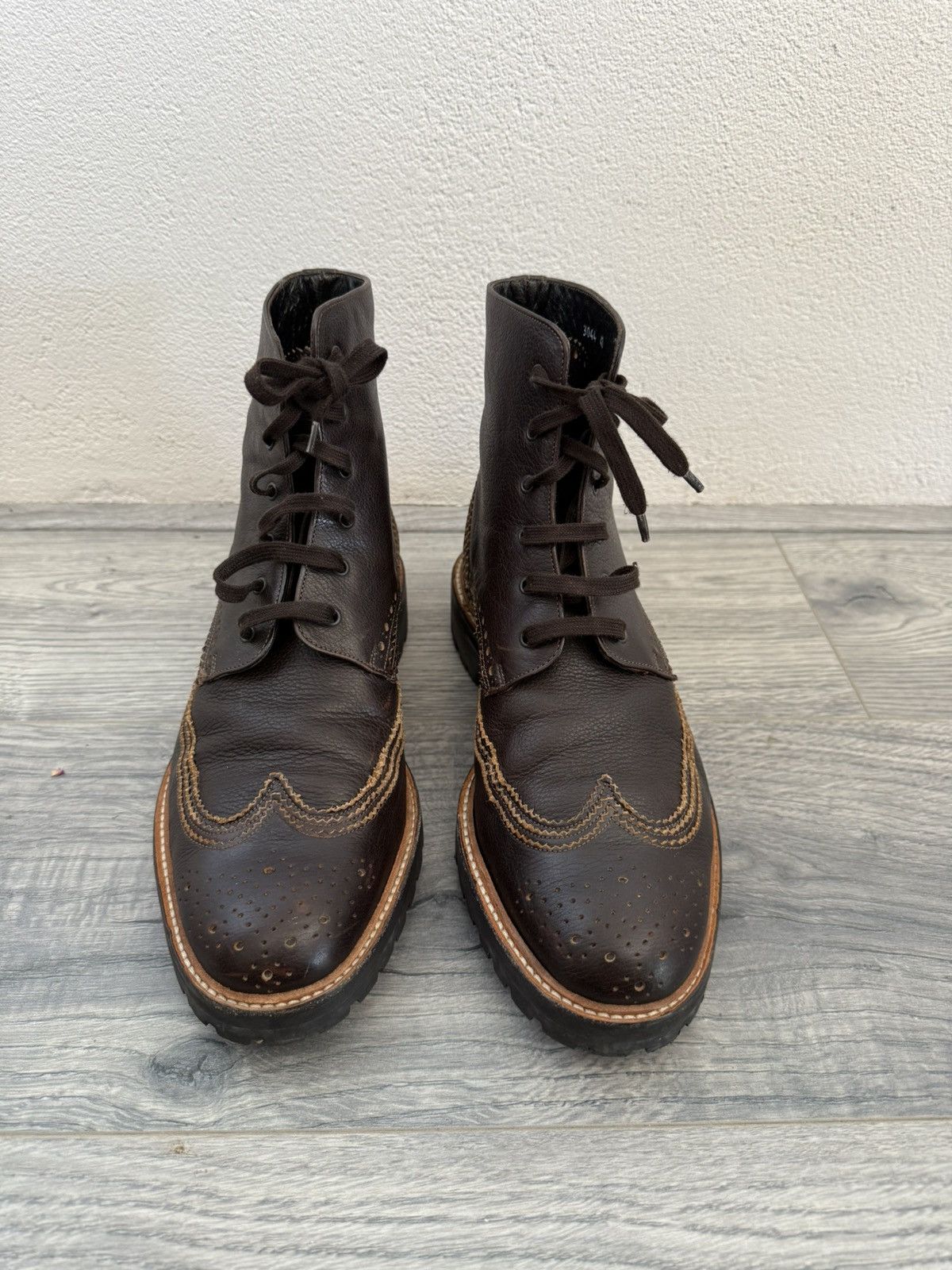 Givenchy Brown Brogue Combat Boots with Lug Sole Size US 7 / EU 40 - 8 Thumbnail