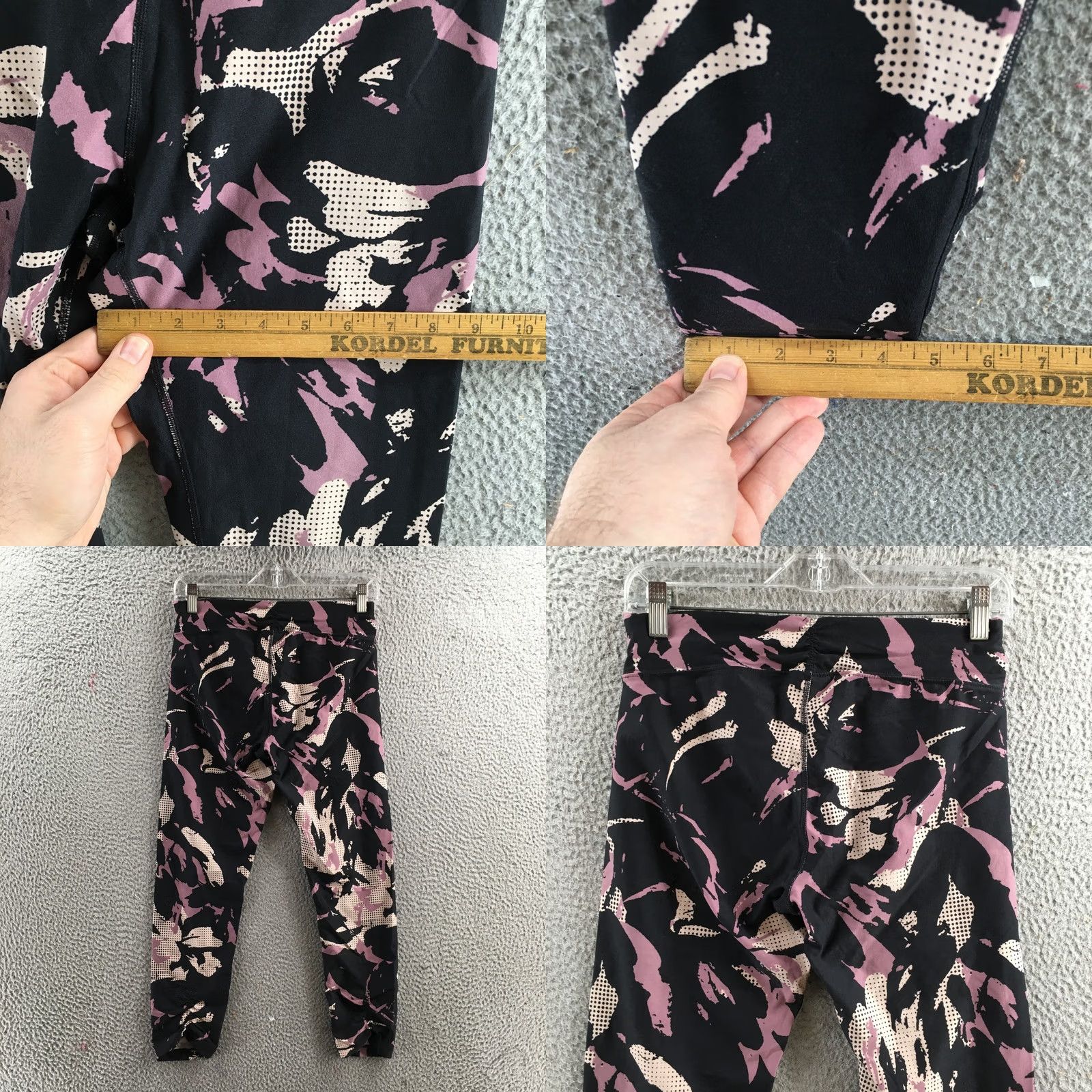 Calvin Klein Calvin Klein Leggings Womens M Black Pink Abstract Stretch Athletic Yoga Running Size 32" / US 10 / IT 46 - 8 Thumbnail