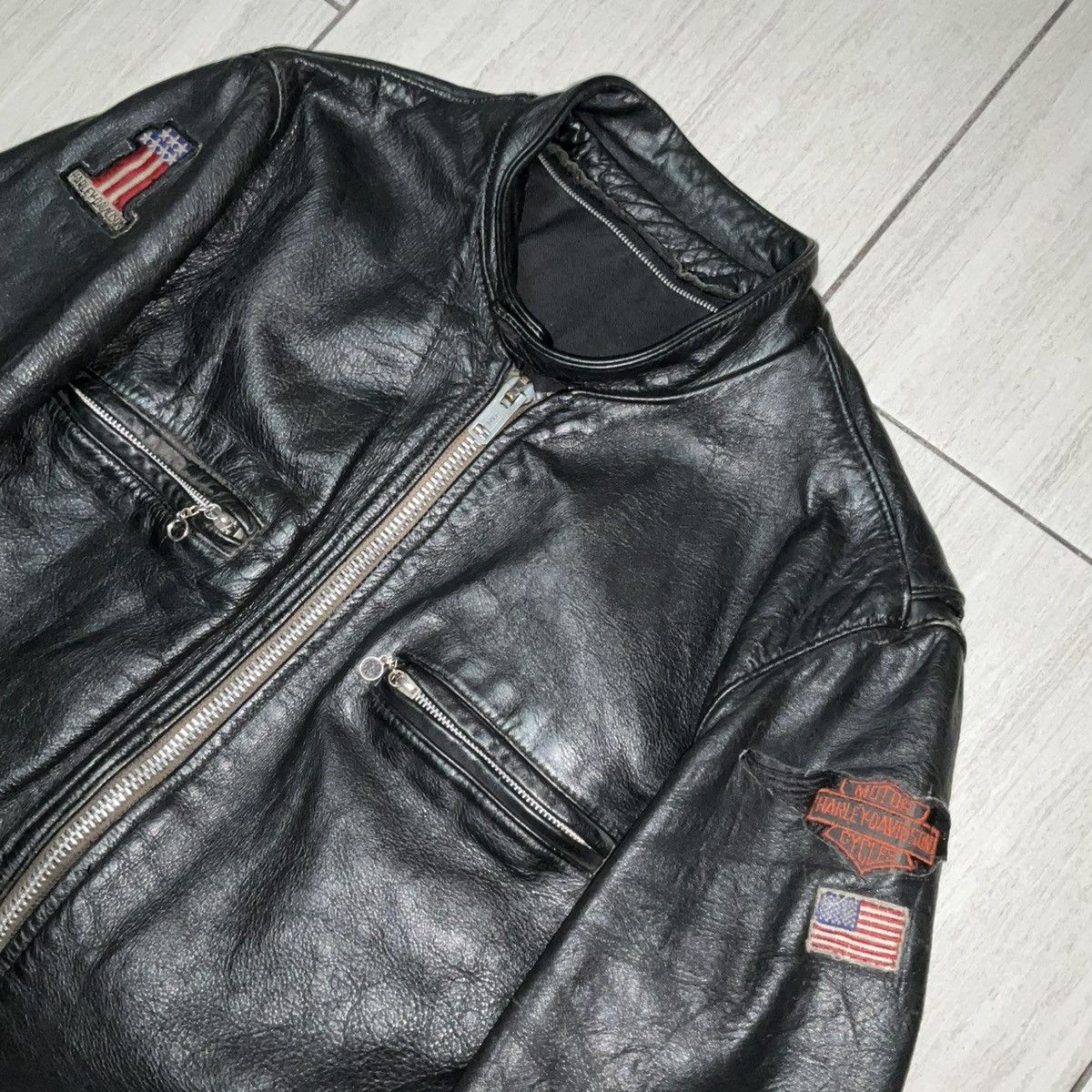 Harley Davidson Vintage Leather Harley Davidson Moto Jacket Size US XS / EU 42 / 0 - 2 Thumbnail