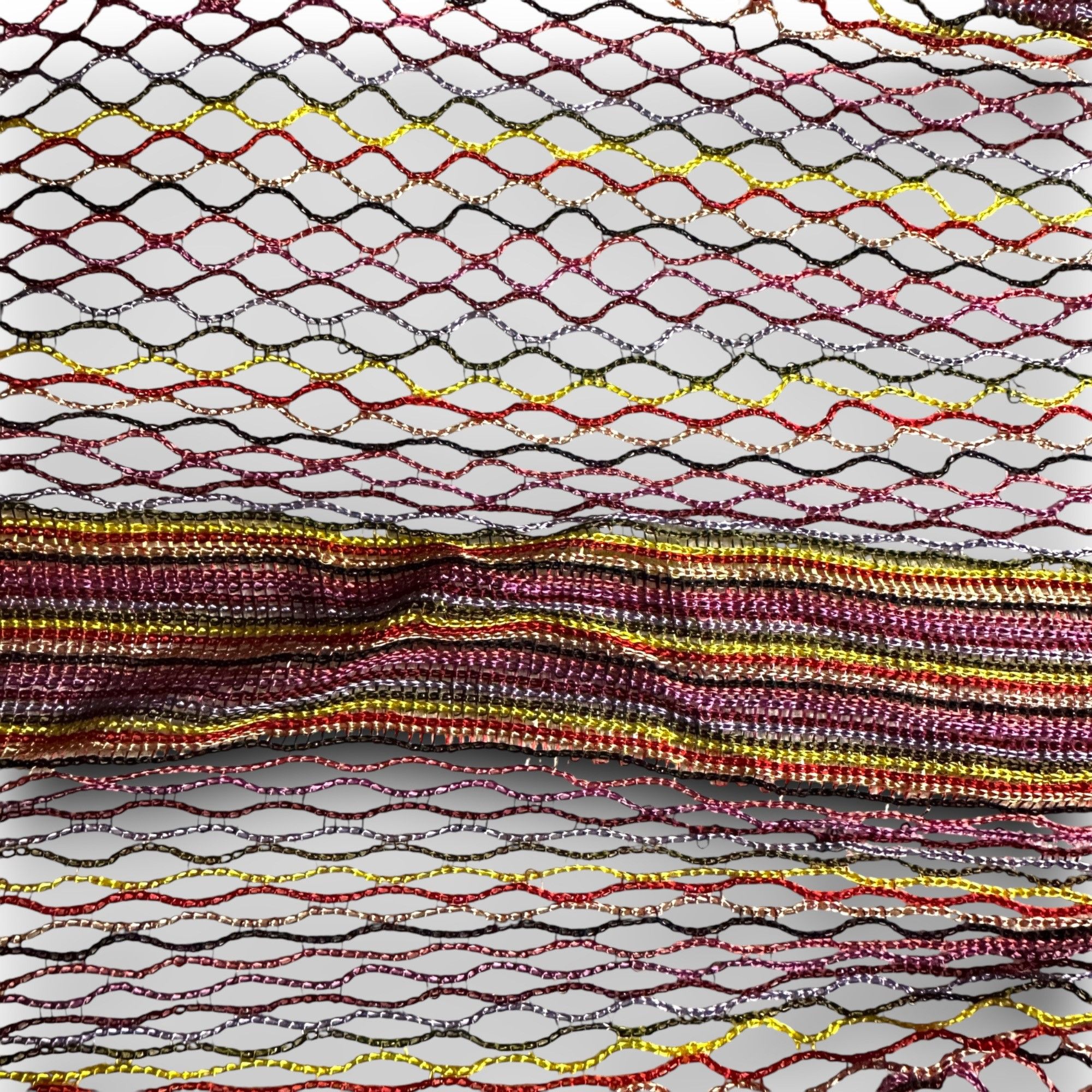 Designer Festive Colorful "Silk Feel" Polyester Mesh Scarf Fringe EUC Size ONE SIZE - 8 Thumbnail
