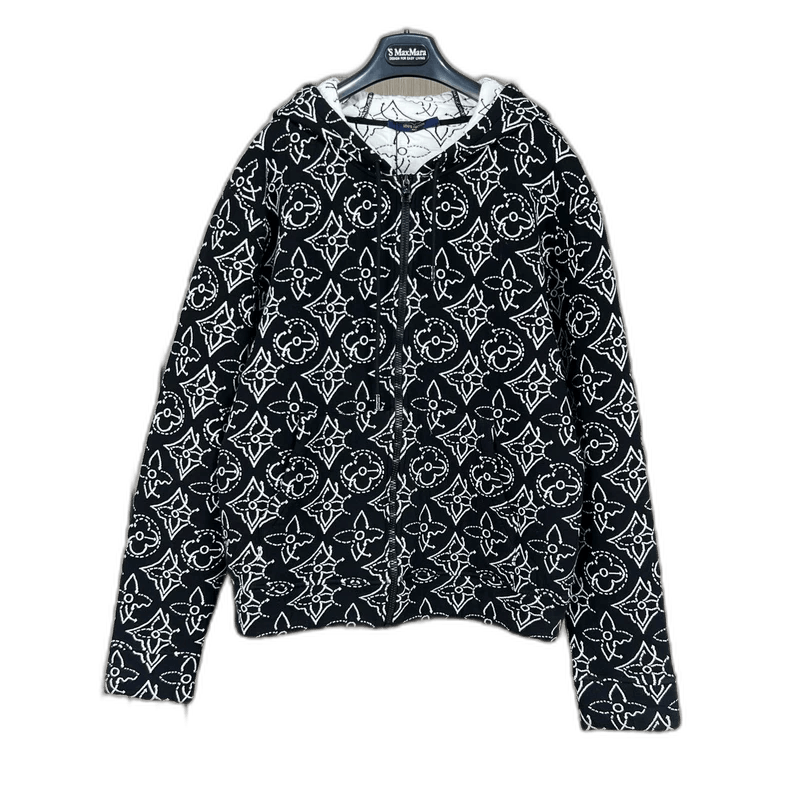 Louis Vuitton Louis Vuitton Black and White Knit Zip Jacket-yf Size US L / EU 52-54 / 3 - 1 Thumbnail