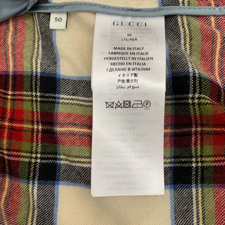 Gucci Gucci Color-blocked plaid wool lapel single-breasted long- Size US M / EU 48-50 / 2 - 7 Thumbnail