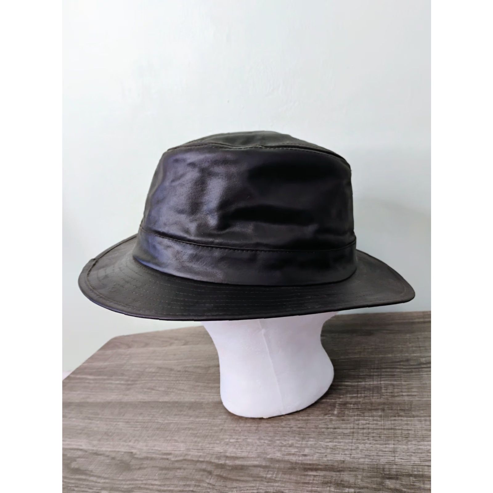 Vintage VINTAGE Henschel Hat Outback Cowboy Camo Hunting Western Rugged Outdoor XL Brown Otter Waxed Cotton blend Fedora Men Size ONE SIZE - 5 Thumbnail