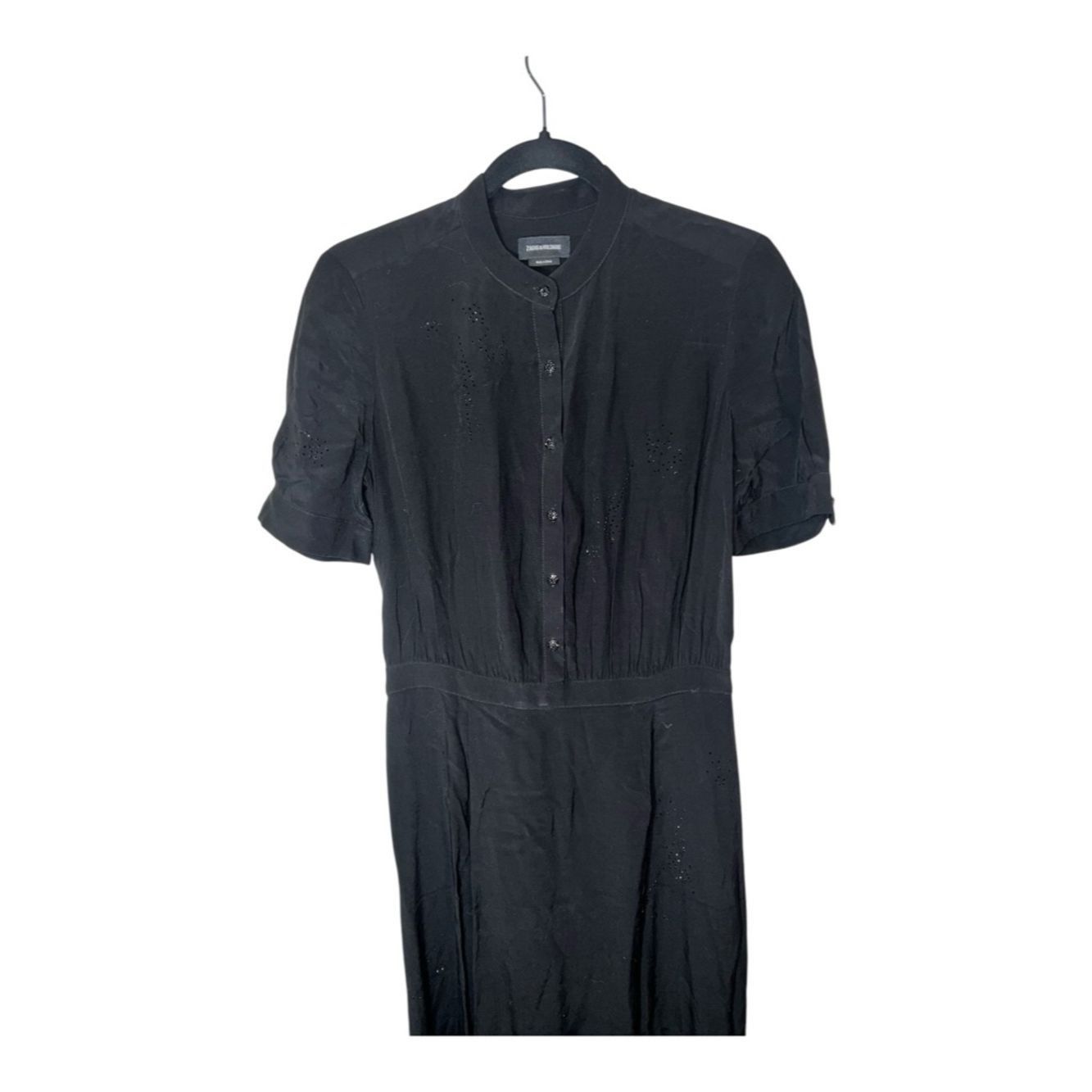 Zadig & Voltaire Zadig & Voltaire Rimaz Soft Strass Faux Wrap Shirt Dress Bl Size S / US 4 / IT 40 - 7 Thumbnail
