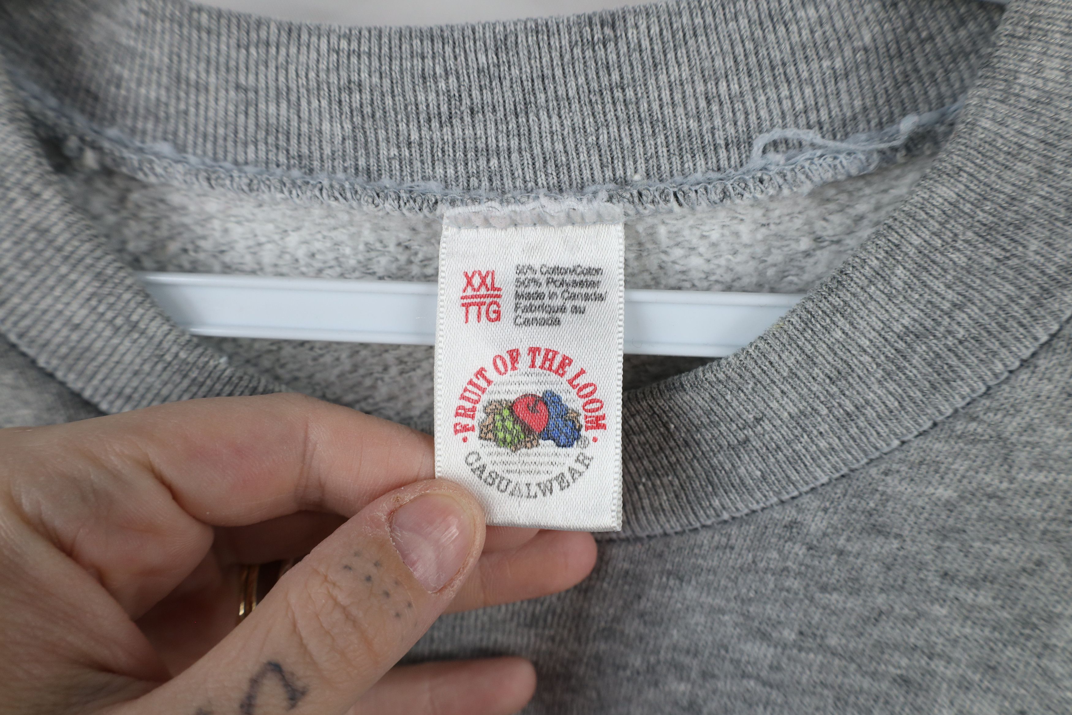 Vintage Vintage 90s Streetwear Crewneck Sweatshirt Heather Gray Size XXL / US 16-18 / IT 52-54 - 7 Thumbnail