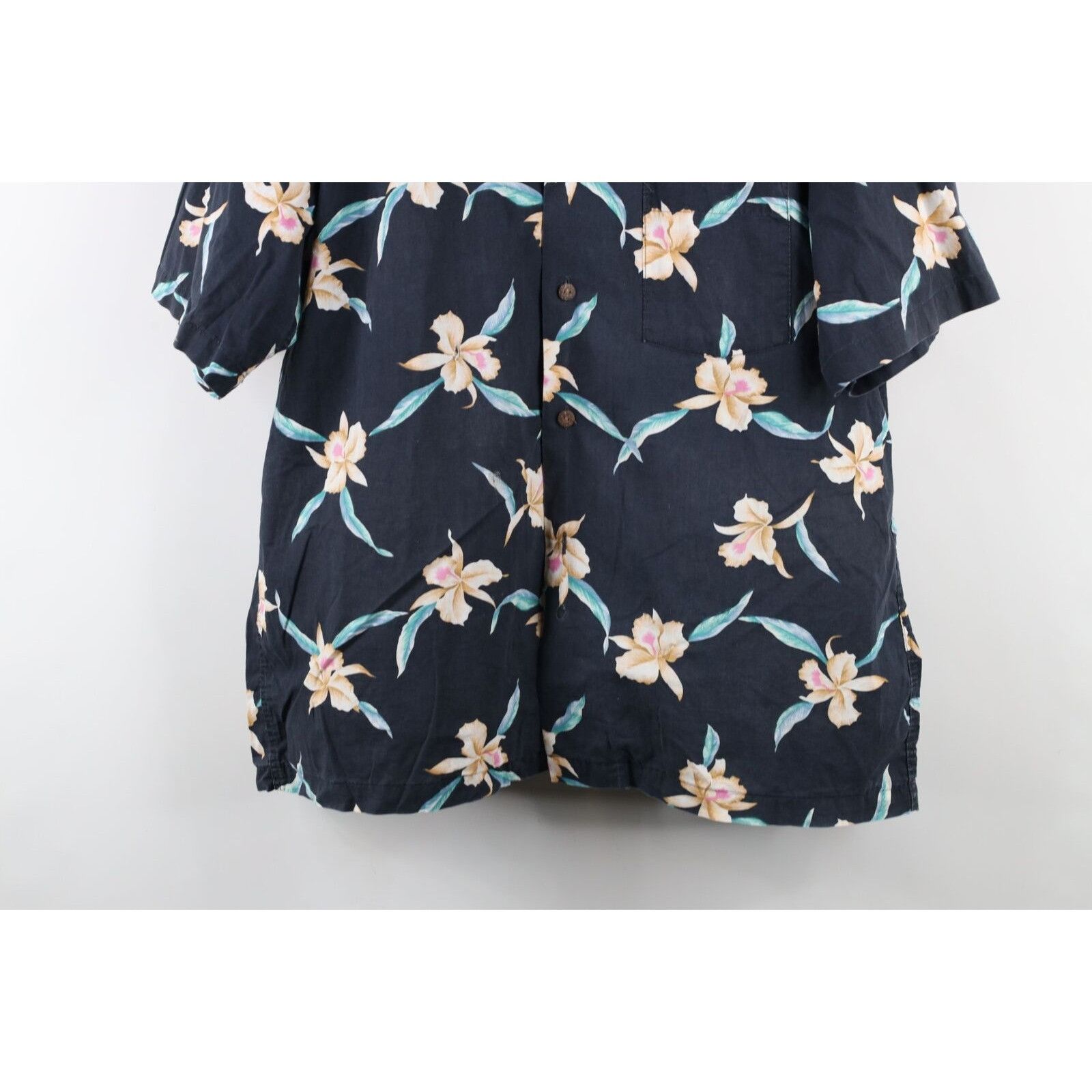 Lands' End × Vintage Vintage 90s Lands End Flower Camp Hawaiian Button Shirt Size US XL / EU 56 / 4 - 3 Thumbnail