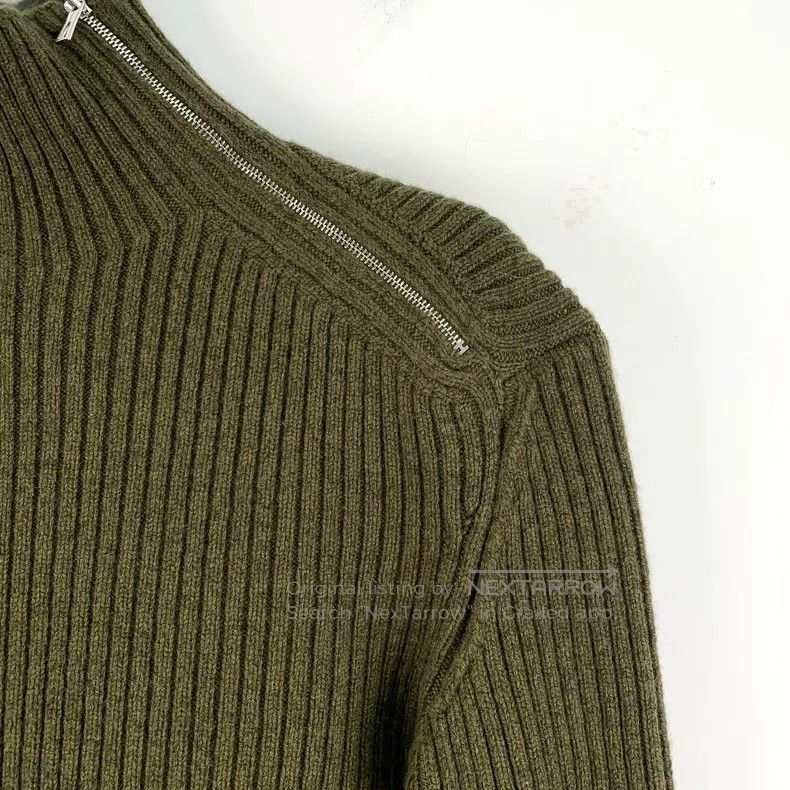 Hermes Hermes Military Green Wool High Neck Side Zip Long Sleeve Size XXS / US 00 / IT 34 - 3 Thumbnail