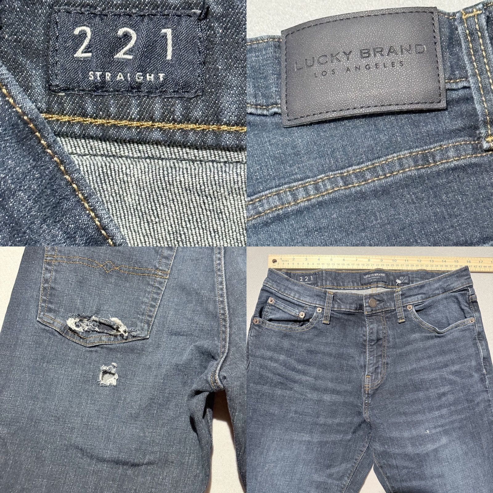 Lucky Brand Lucky Brand 221 Original Straight Denim Jeans Men Blue Dark Wash - 33x32 Size US 33 - 9 Thumbnail