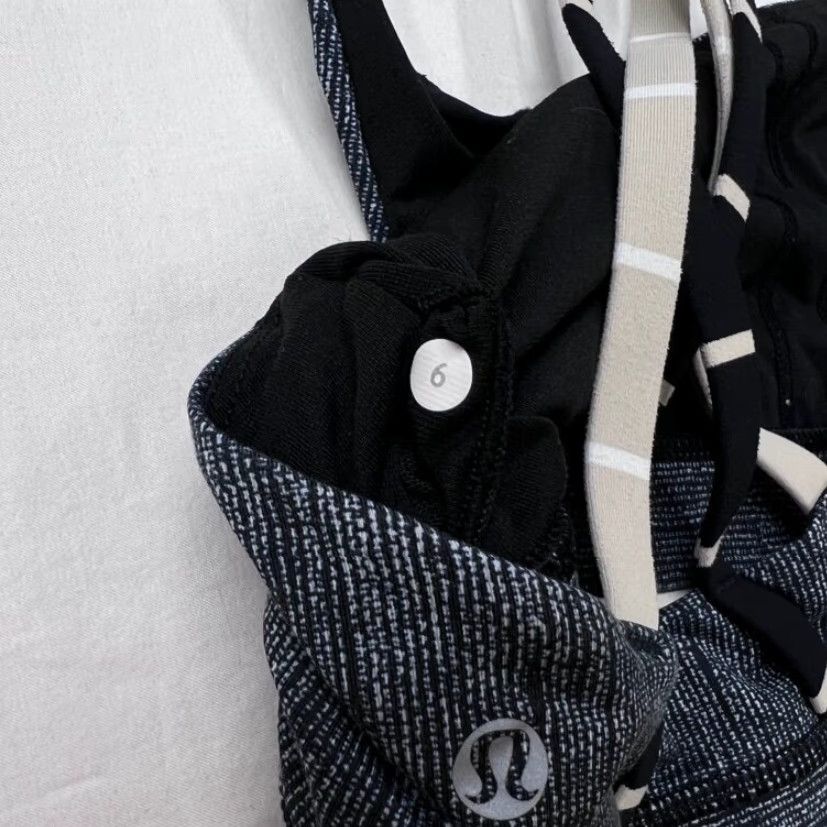 Lululemon LULULEMON Sports Bra Women's Size 6 Medium Support Double Criss Cross Back Heathered Gray Size ONE SIZE - 3 Thumbnail