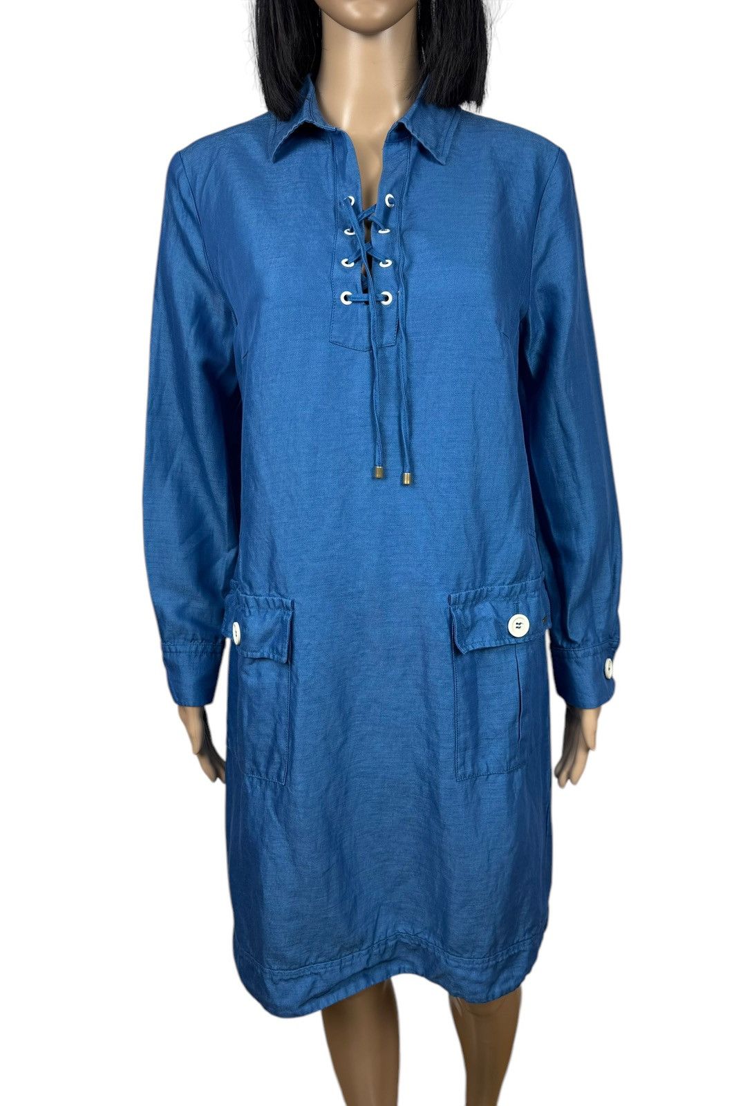Bogner Sonia Bogner Shirt Dress Cotton Silk Linen size L Size L / US 10 / IT 46 - 3 Thumbnail