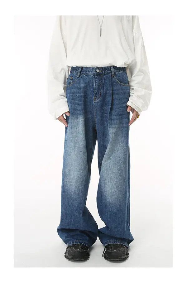 Japanese Brand VIBE Blue vintage distressed wide leg jeans Size US 32 / EU 48 - 6 Thumbnail