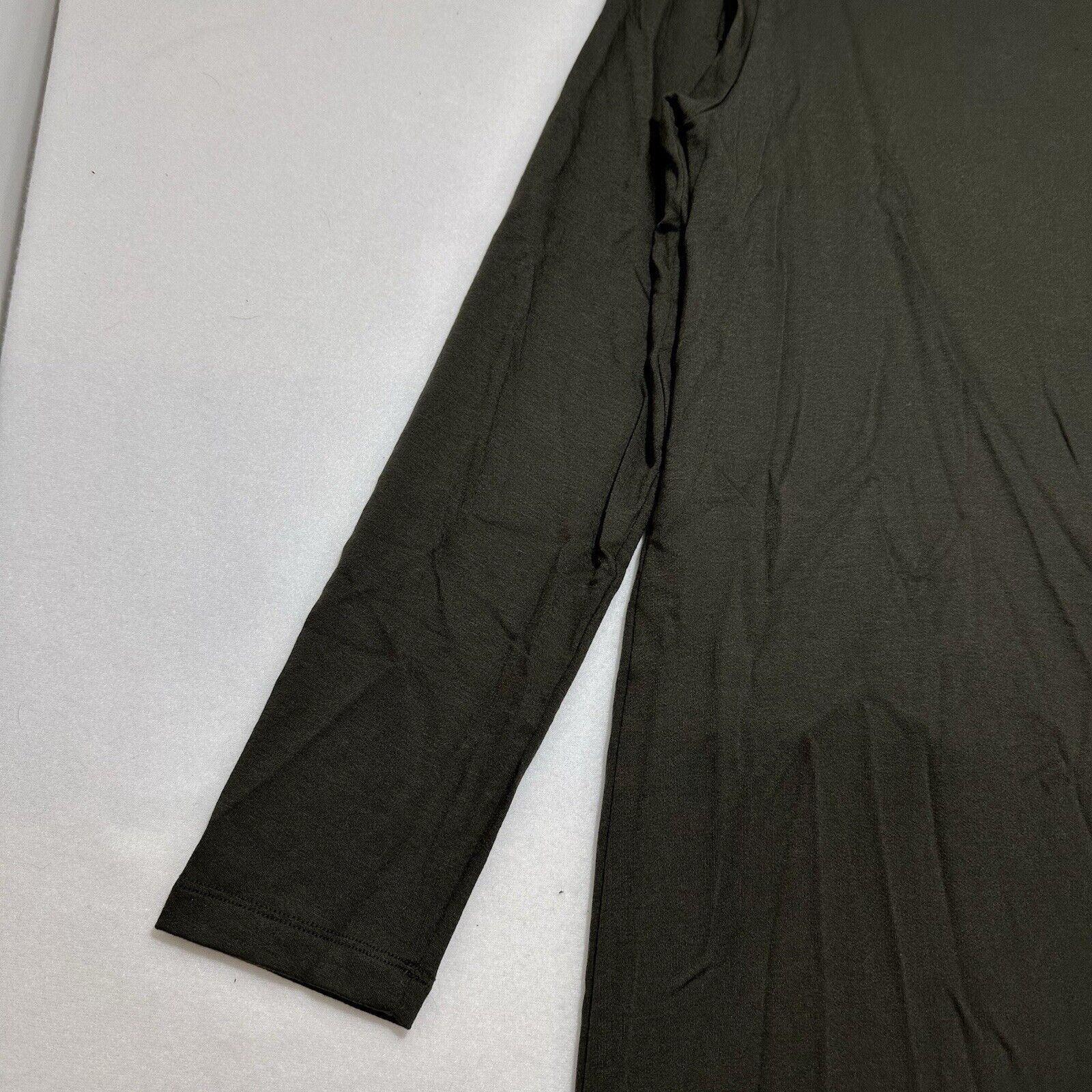 Eileen Fisher Eileen Fisher Medium Dark Green Round Neck Tunic Dress Size M / US 6-8 / IT 42-44 - 13 Thumbnail