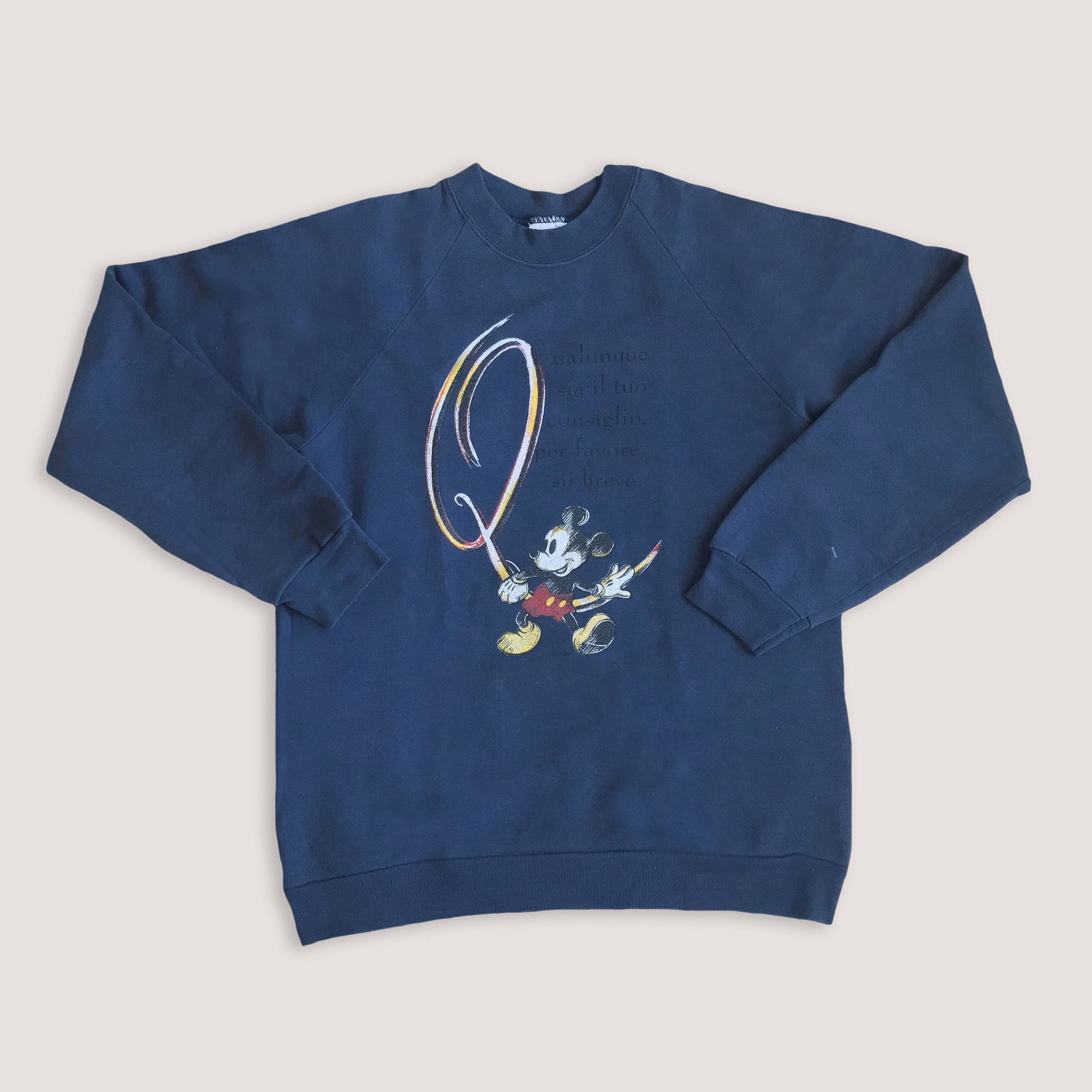 Disney Vintage 90s Disney Sweatshirt Crewneck Mickey Mouse Navy Size US M / EU 48-50 / 2 - 2 Thumbnail