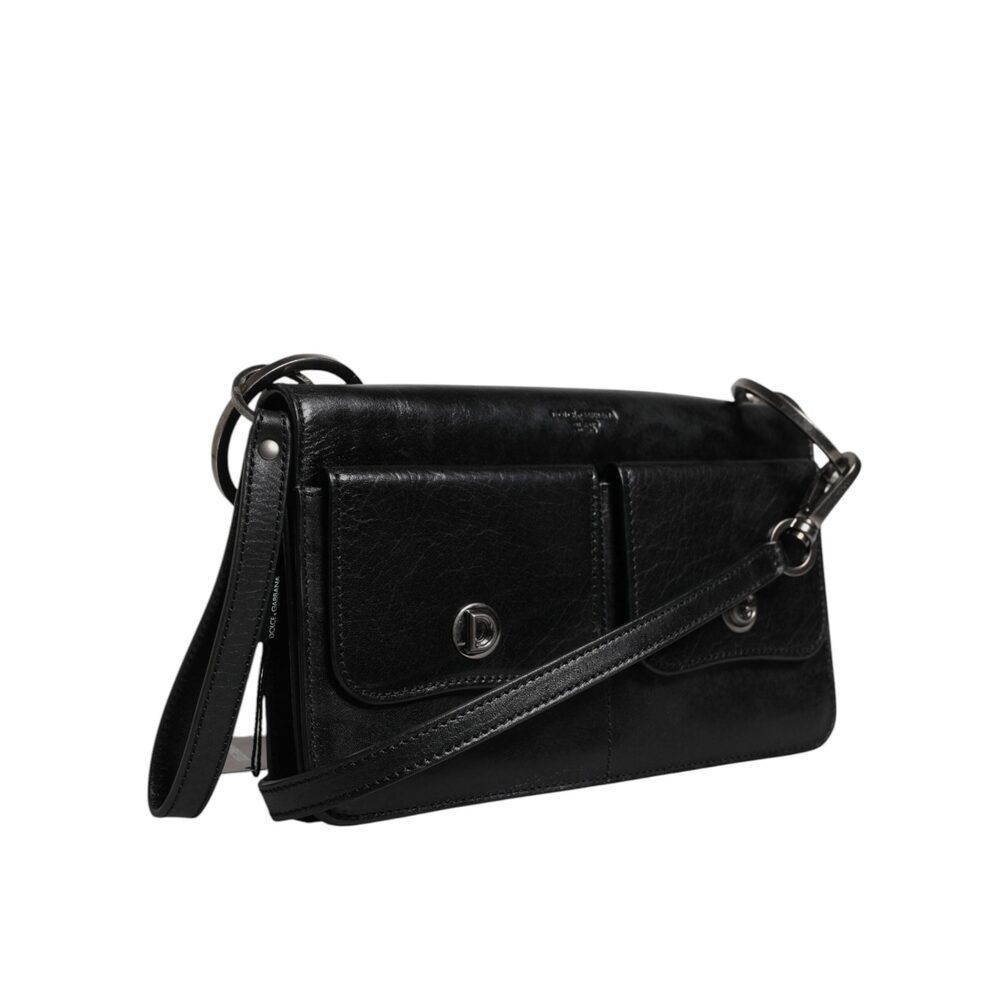 Dolce & Gabbana Dolce & Gabbana Black Leather Logo Purse Shoulder Crossbody Size ONE SIZE - 4 Thumbnail