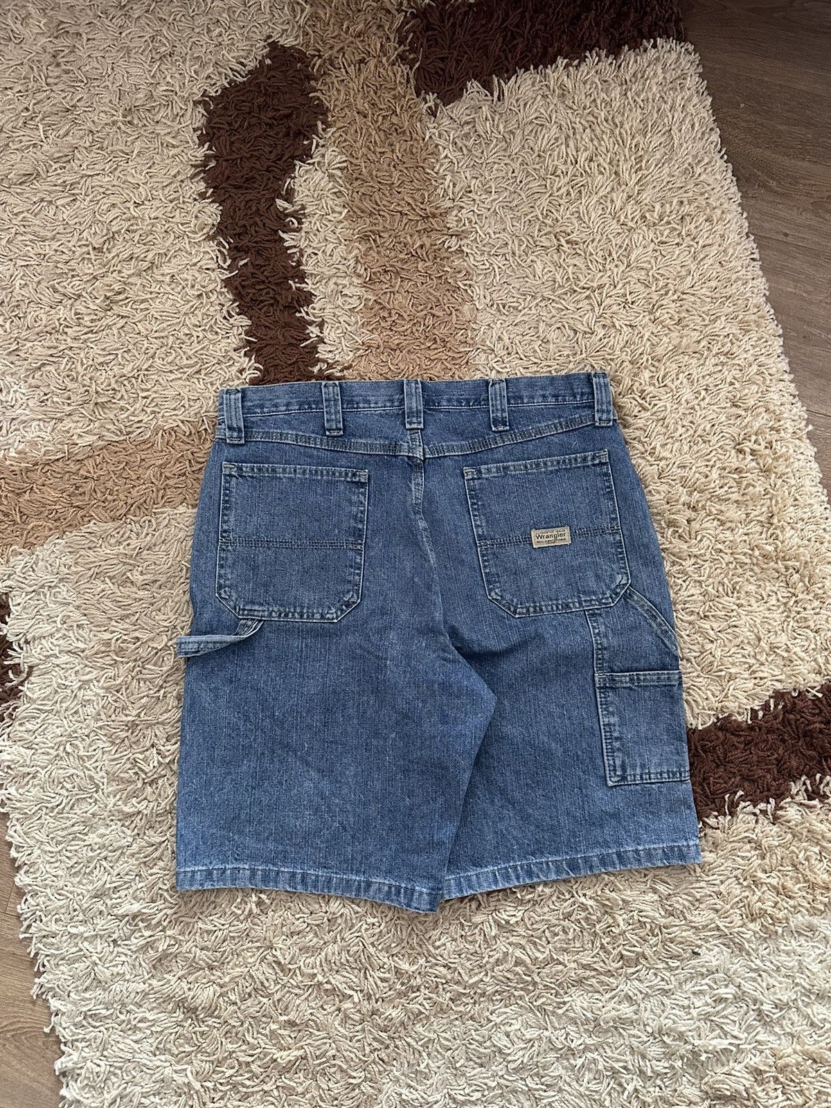 Vintage × Wrangler 🔥VINTAGE WRANGLER Y2K DENIM CARPENTER WORKWEAR SHORTS🔥 Size US 34 / EU 50 - 1 Thumbnail