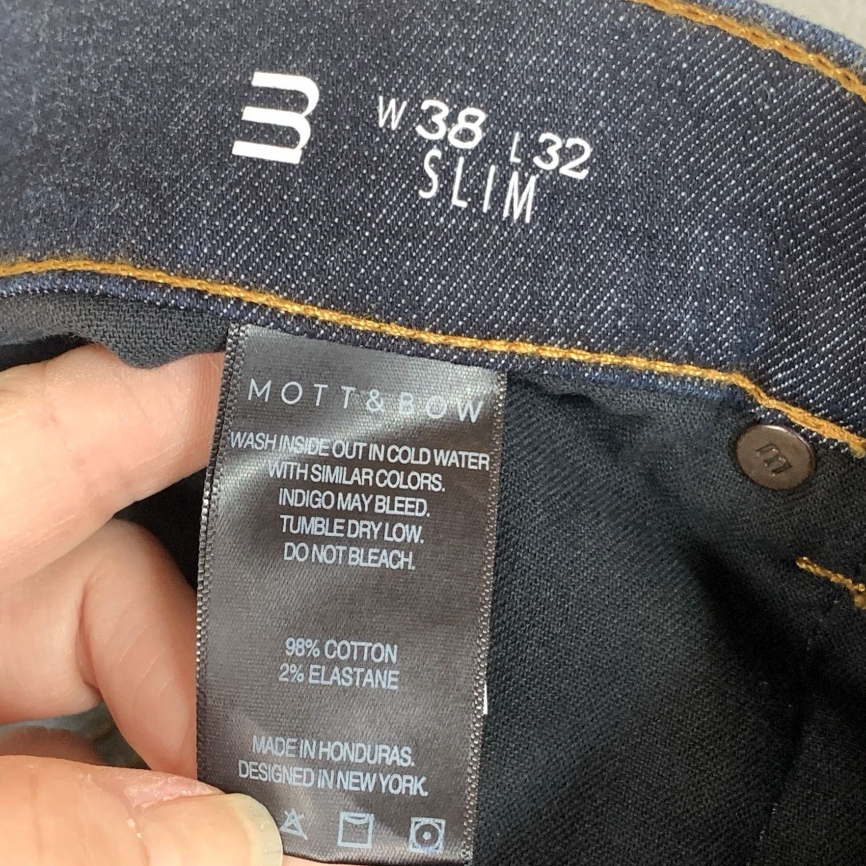 Mott & Bow Mott & Bow Jeans Men 38x32 Blue Slim Crosby Dark Wash Preppy Casual Y2K Size US 38 / EU 54 - 4 Thumbnail