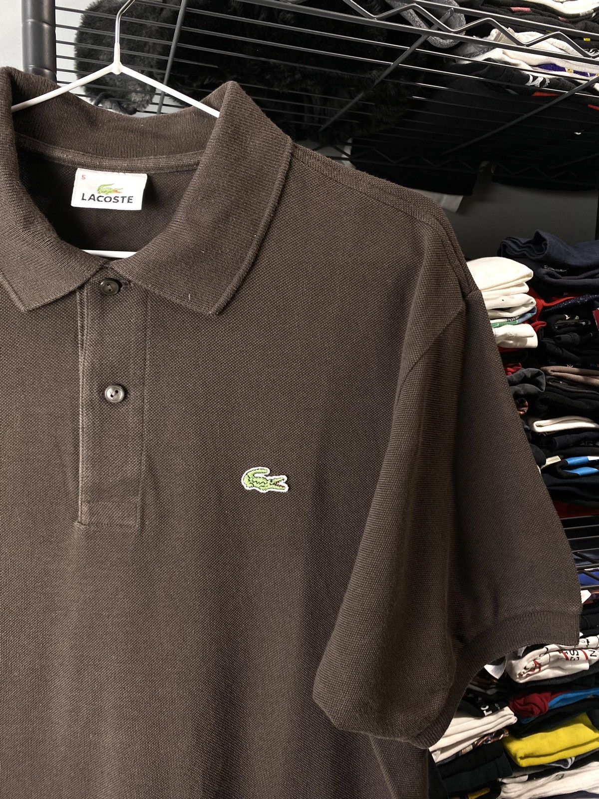 Lacoste × Vintage Vintage Brown Lacoste Polo Shirt Y2K Tennis Hype Size US XL / EU 56 / 4 - 2 Thumbnail